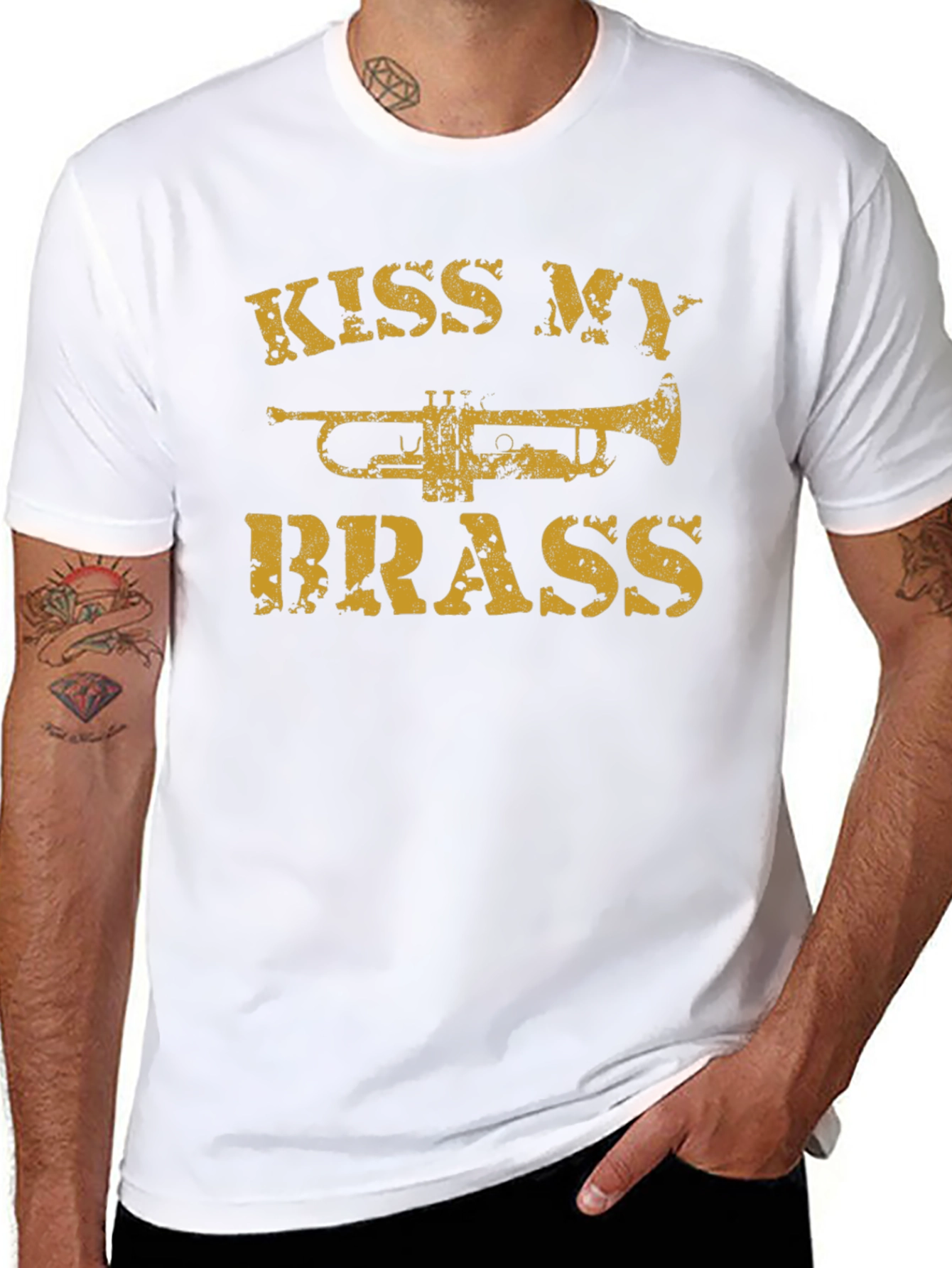 Kiss My Brass T-Shirt - Trumpet Musician Tee
