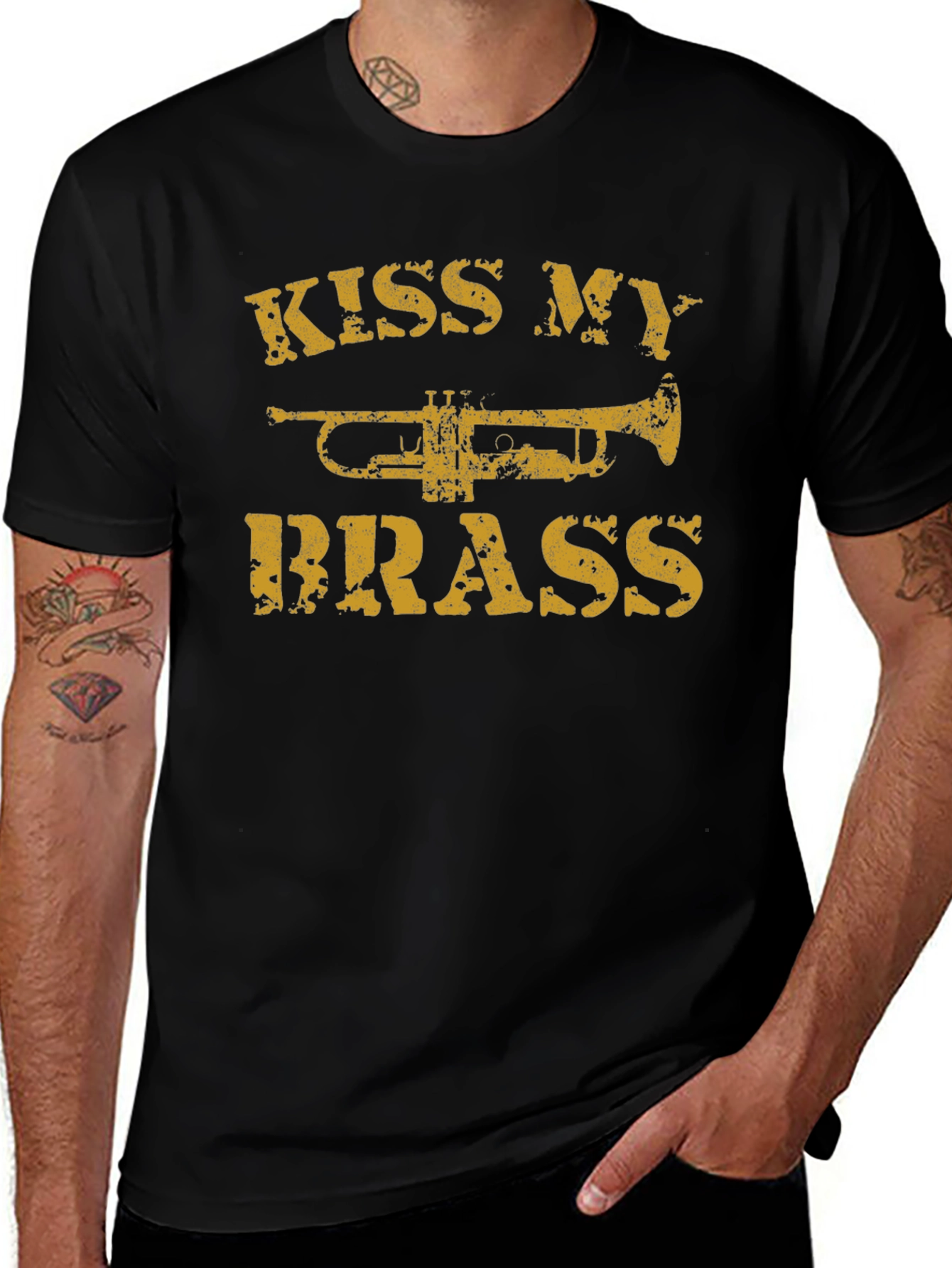 Kiss My Brass T-Shirt - Trumpet Musician Tee