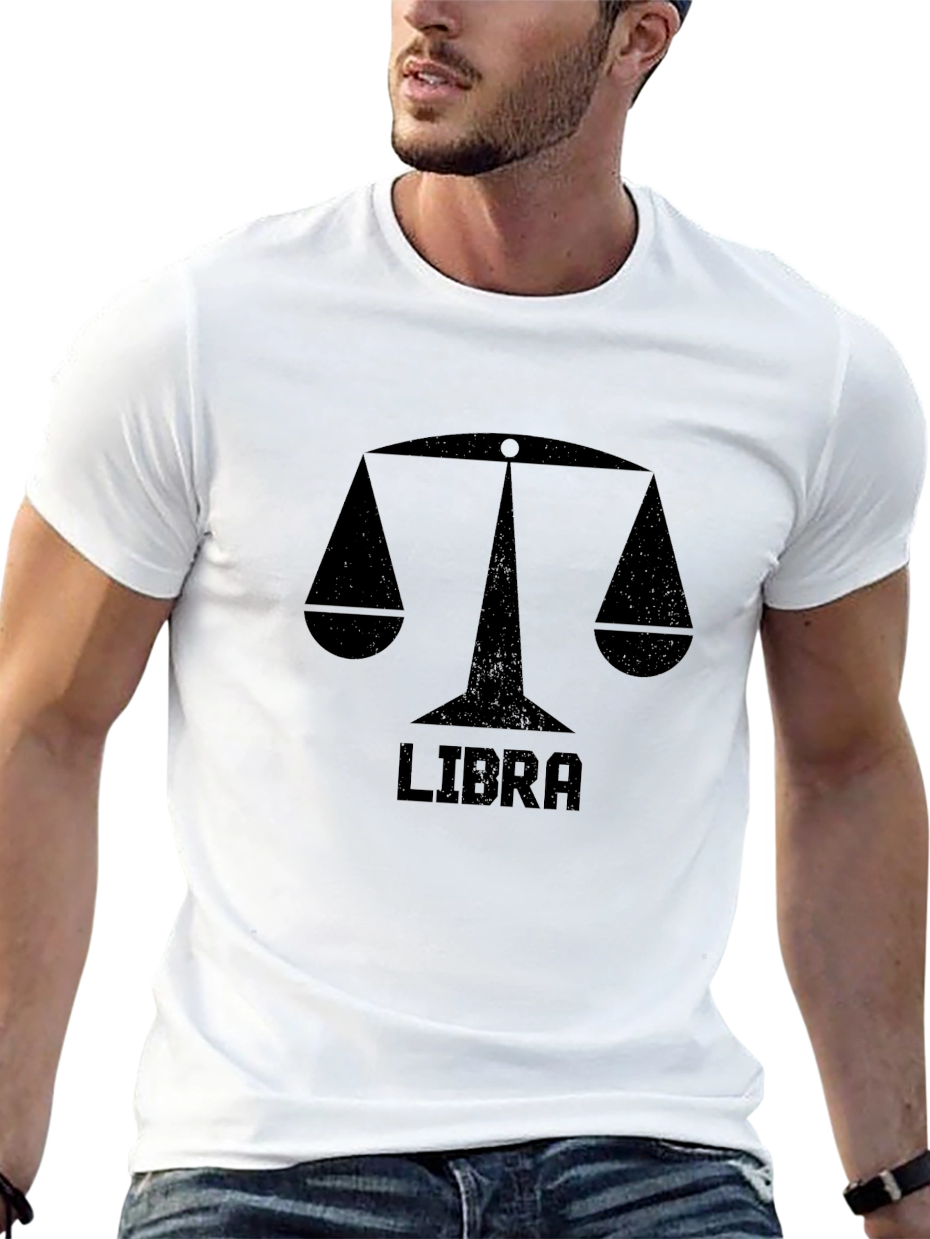 Libra Zodiac Sign Black T-Shirt