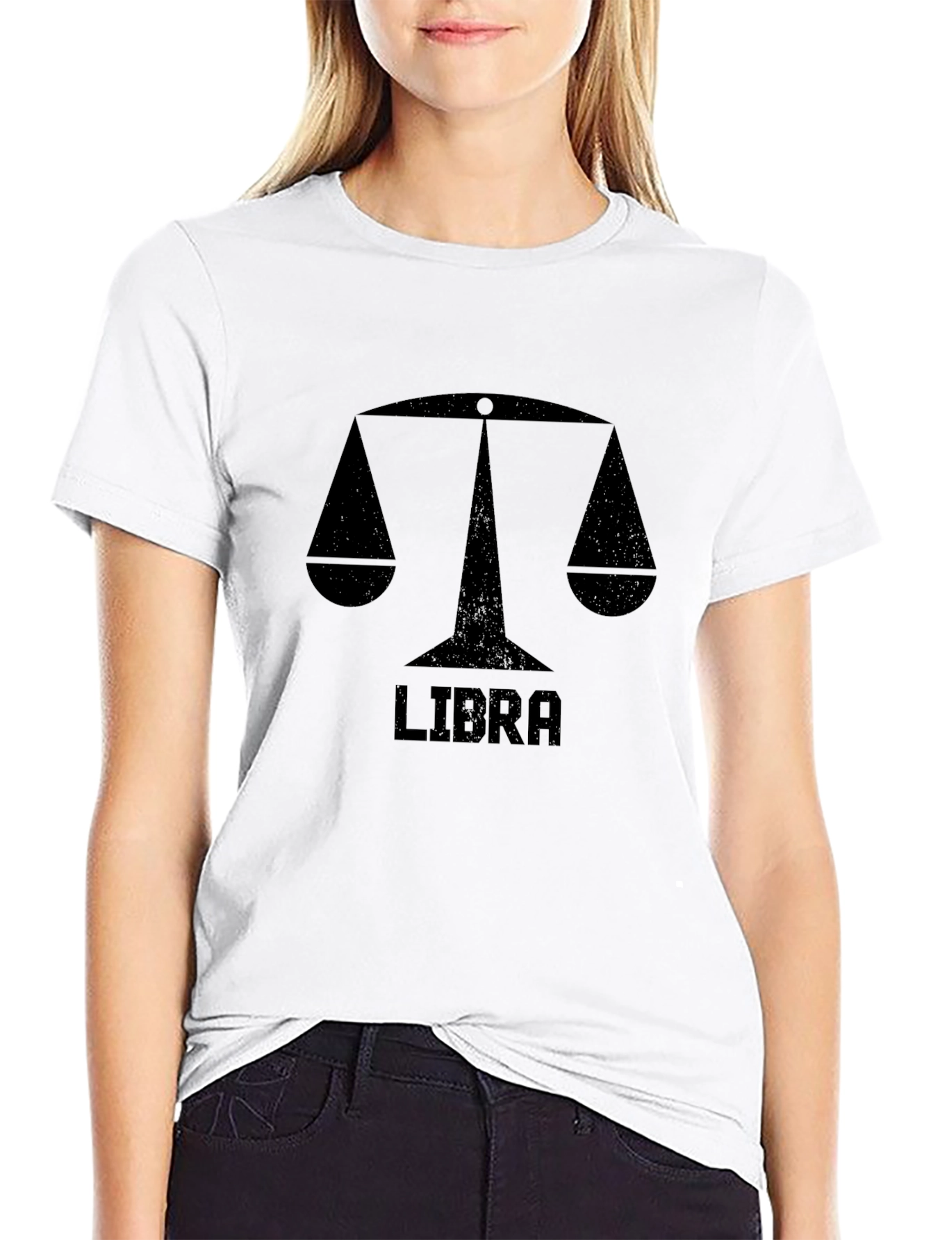 Libra Zodiac Sign Black T-Shirt