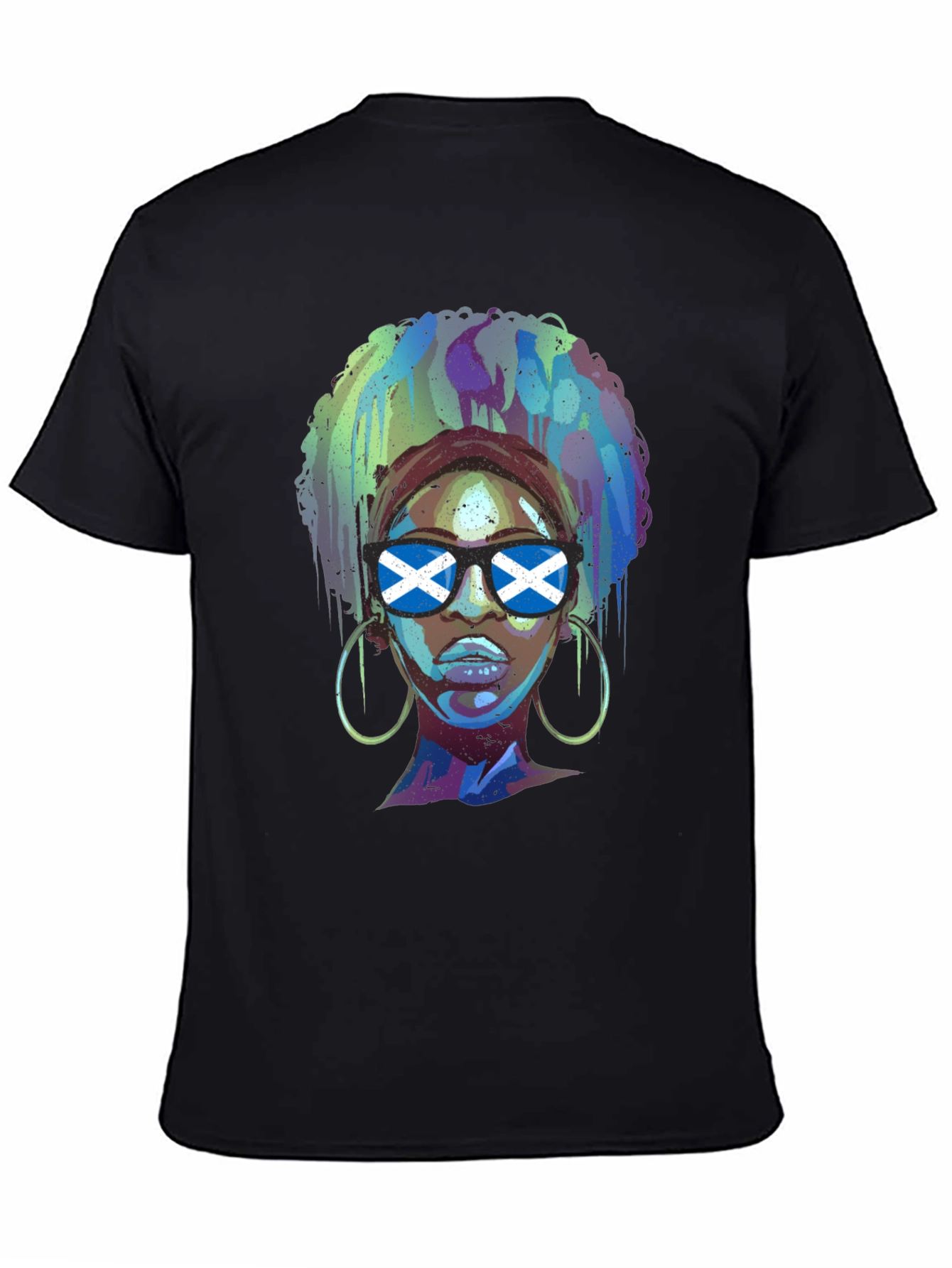 Scotland Flag Afro Girl Graphic T-Shirt