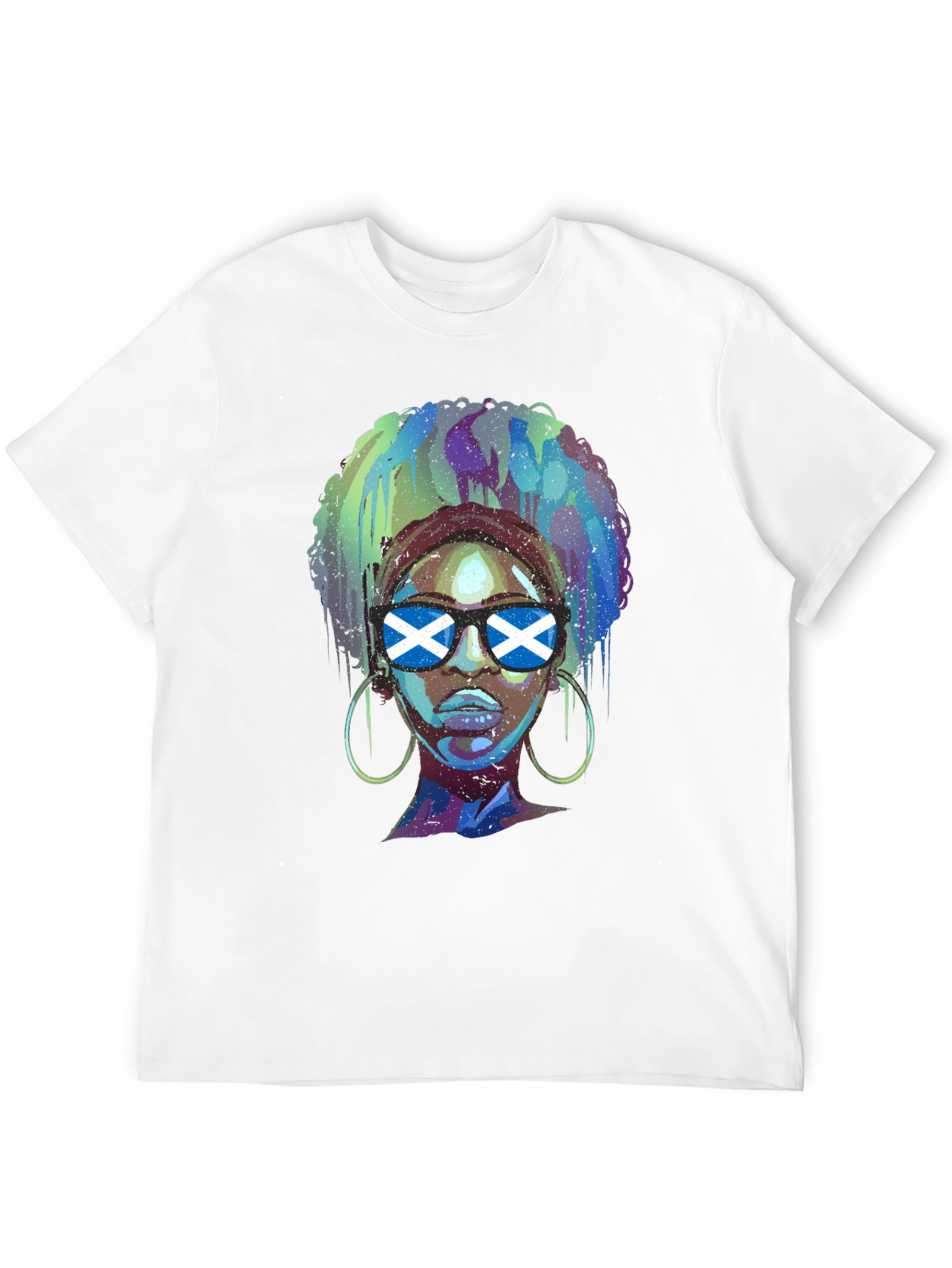 Scotland Flag Afro Girl Graphic T-Shirt