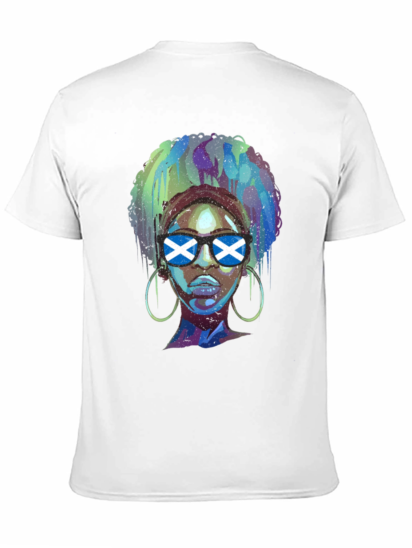Scotland Flag Afro Girl Graphic T-Shirt