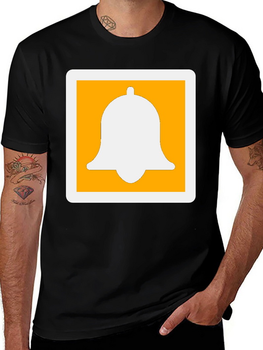 Mens Black Graphic Tee - Notification Icon