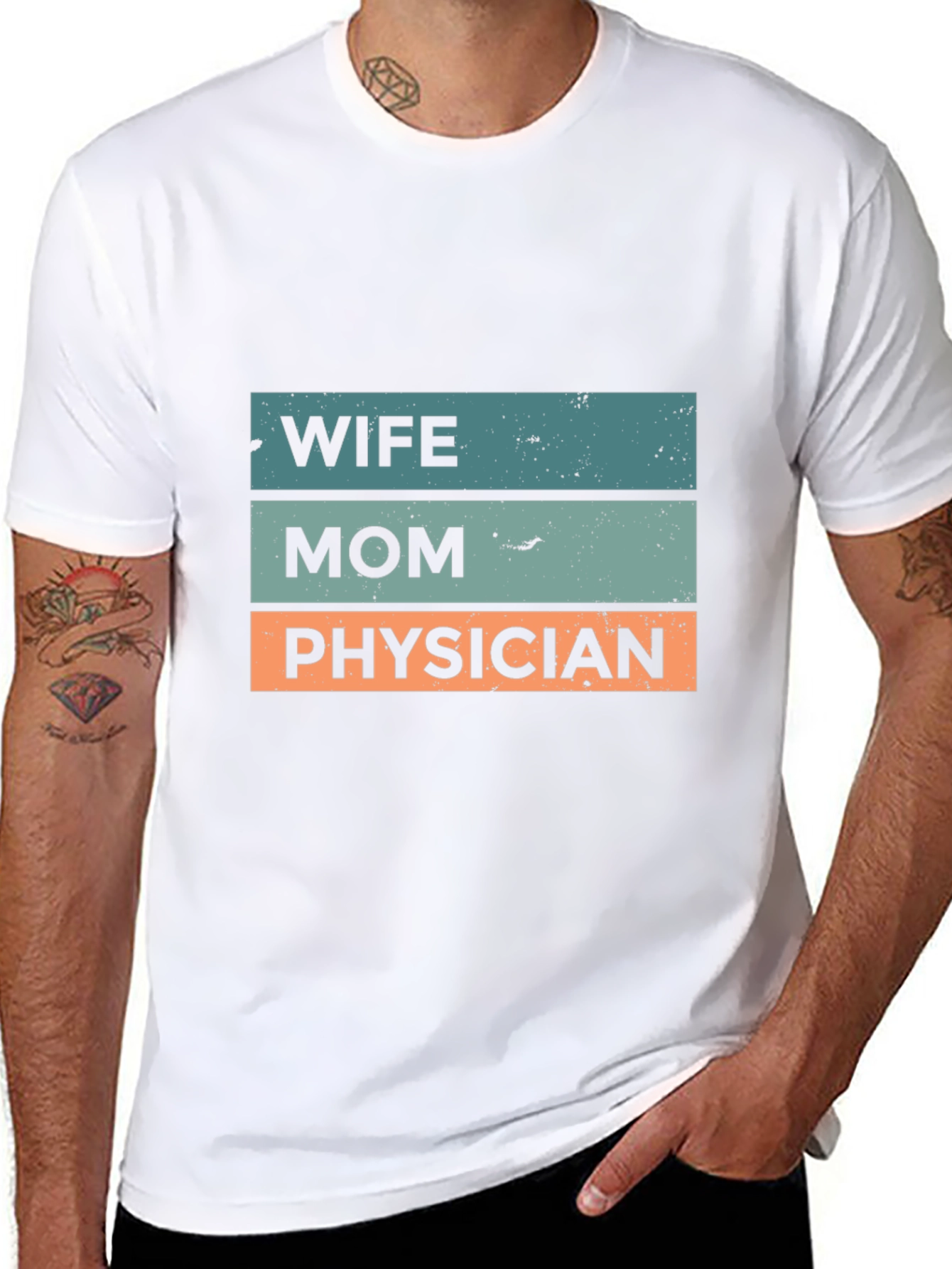 Wife Mom Physician Graphic Tee - Black Cotton T-Shirt