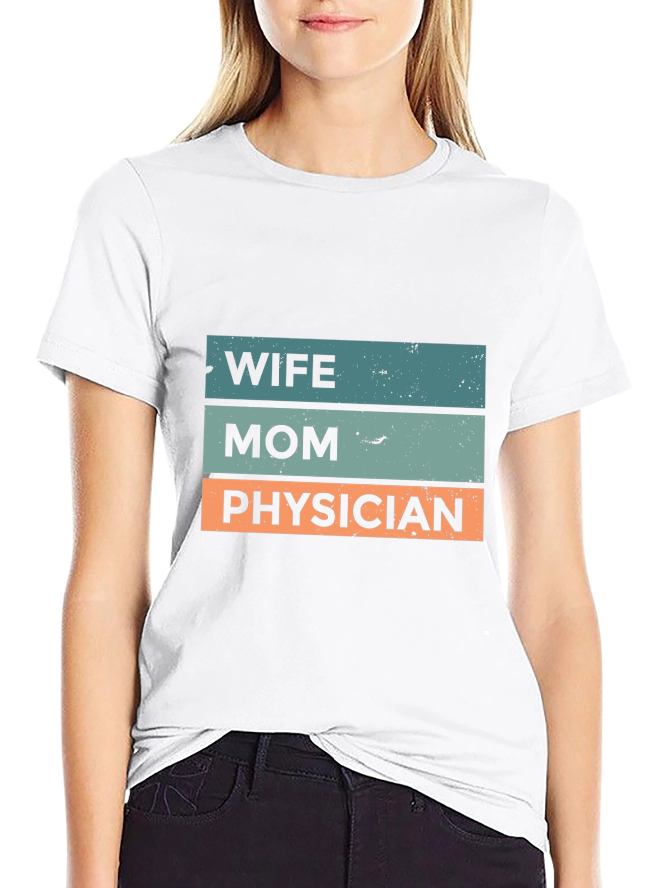 Wife Mom Physician Graphic Tee - Black Cotton T-Shirt