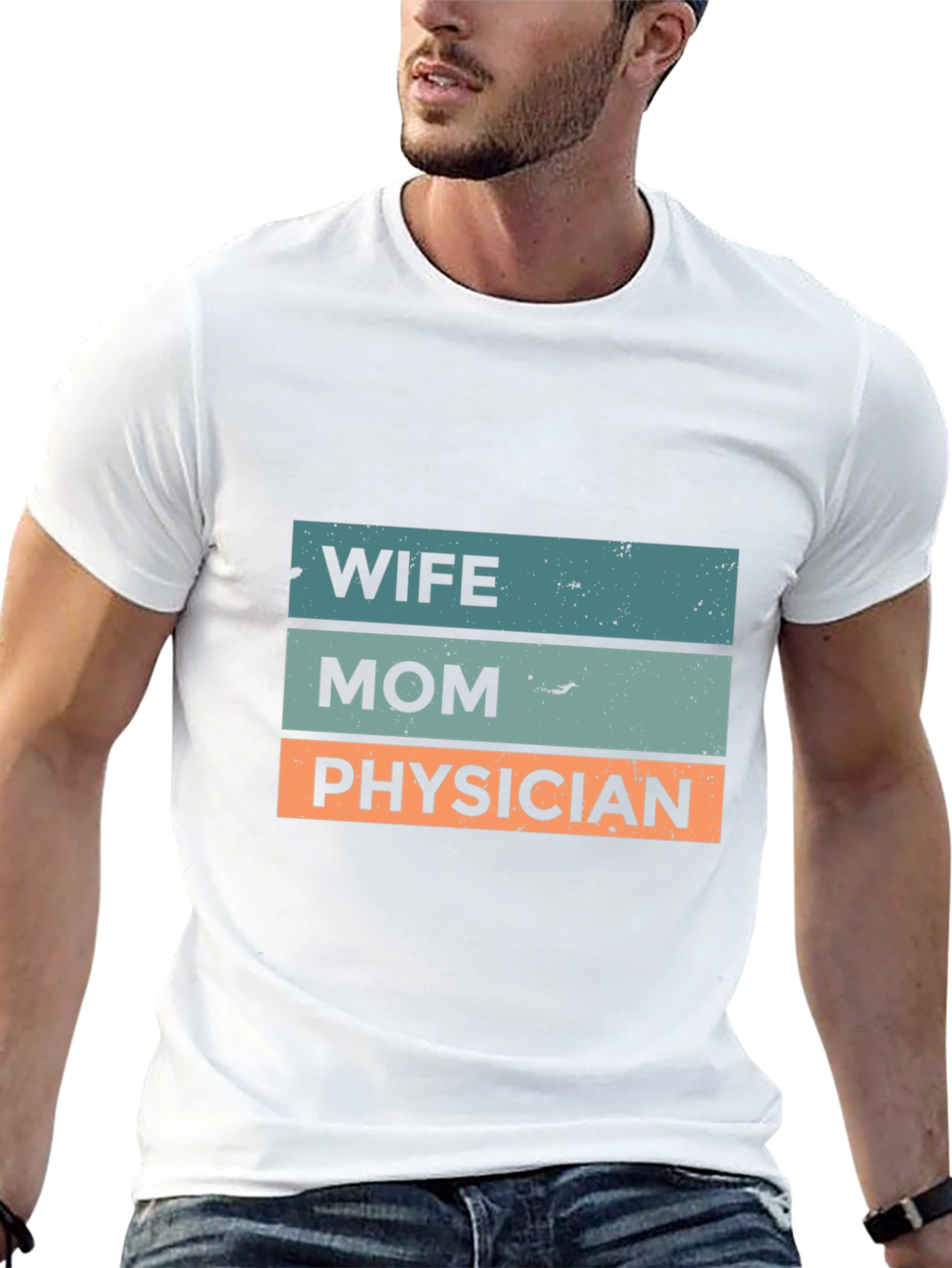 Wife Mom Physician Graphic Tee - Black Cotton T-Shirt