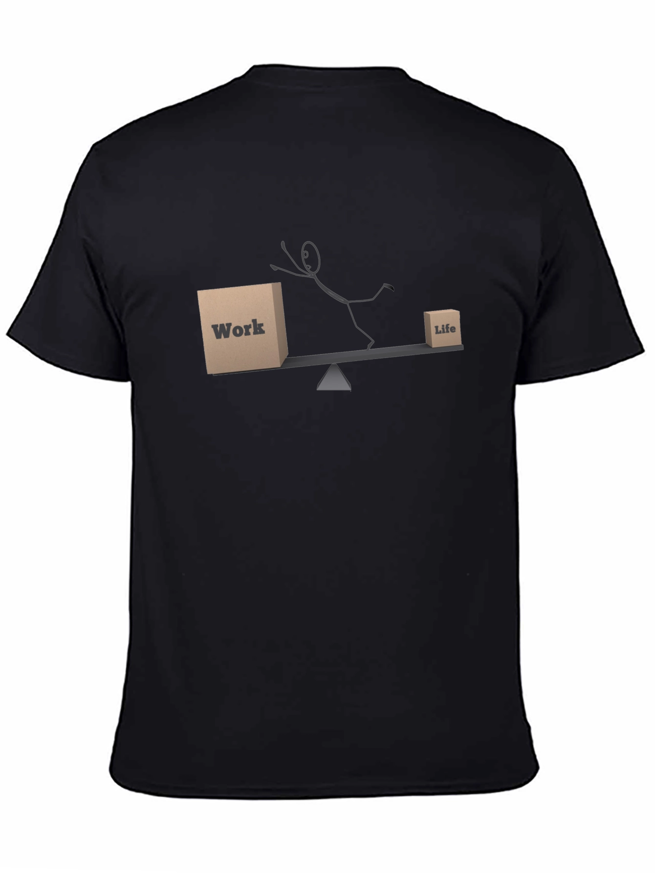 Work Life Balance Graphic T-Shirt - Black
