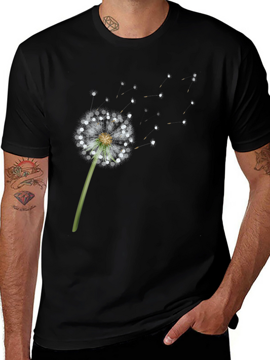 Dandelion Wish Graphic Tee - Black Cotton Blend