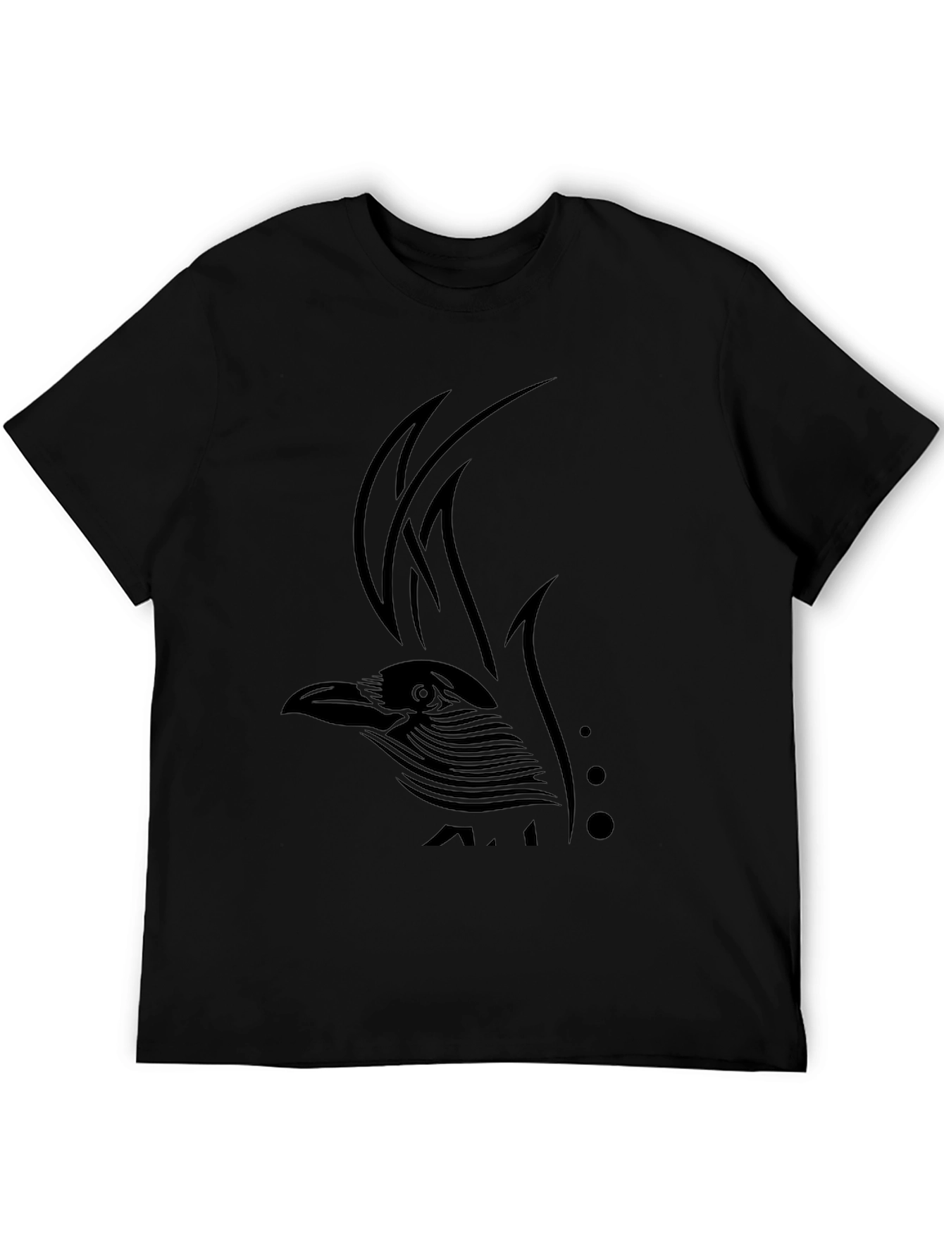 Raven Tribal Tattoo Black T-Shirt