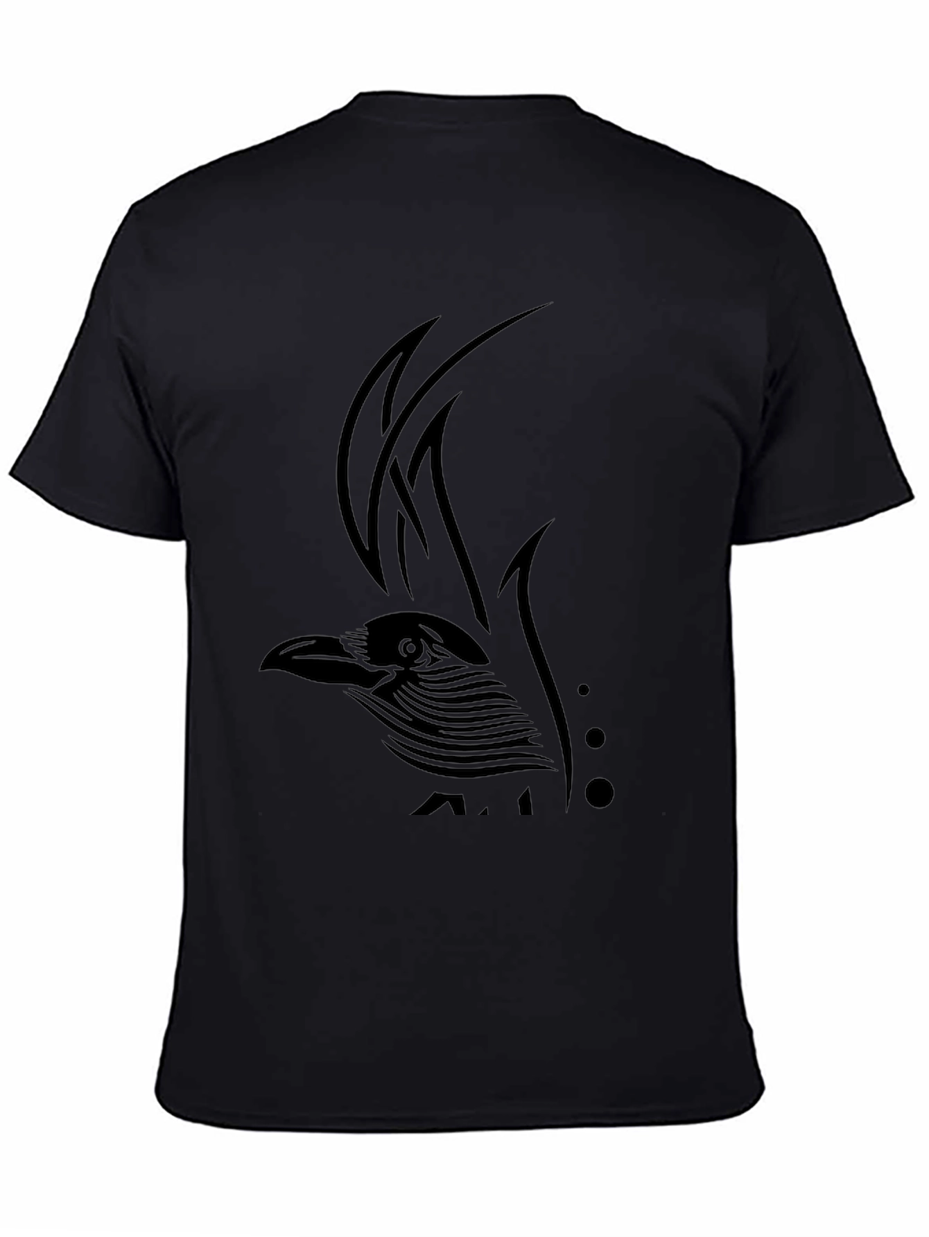 Raven Tribal Tattoo Black T-Shirt