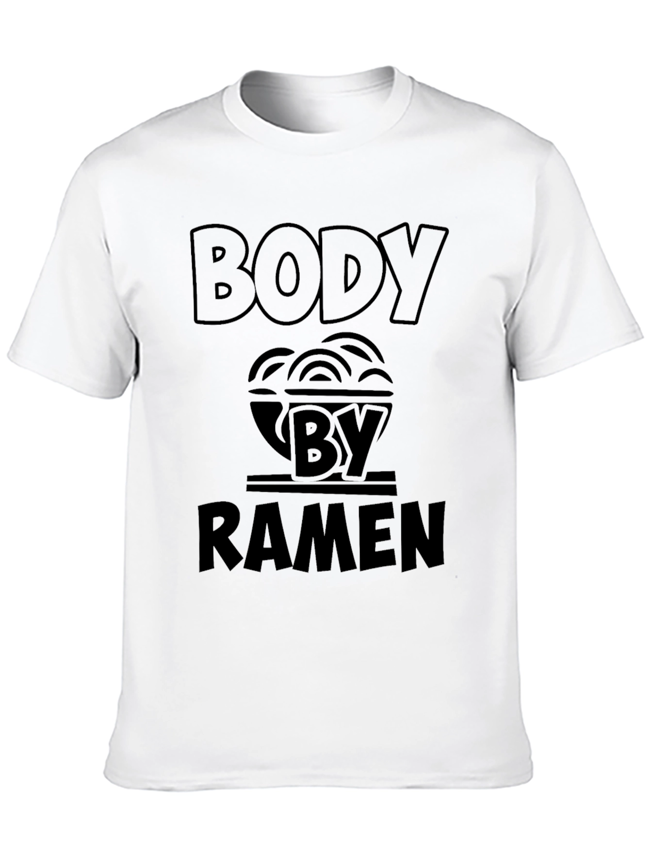 Body By Ramen Funny Graphic T-Shirt