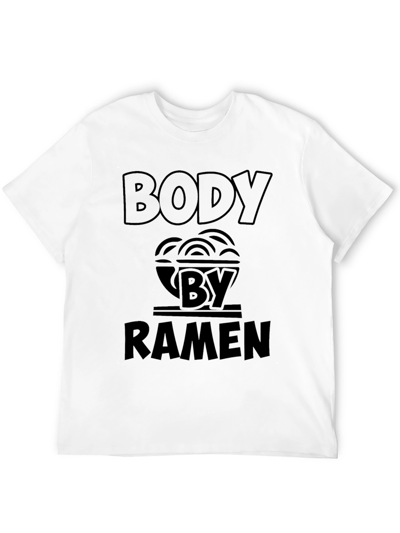Body By Ramen Funny Graphic T-Shirt
