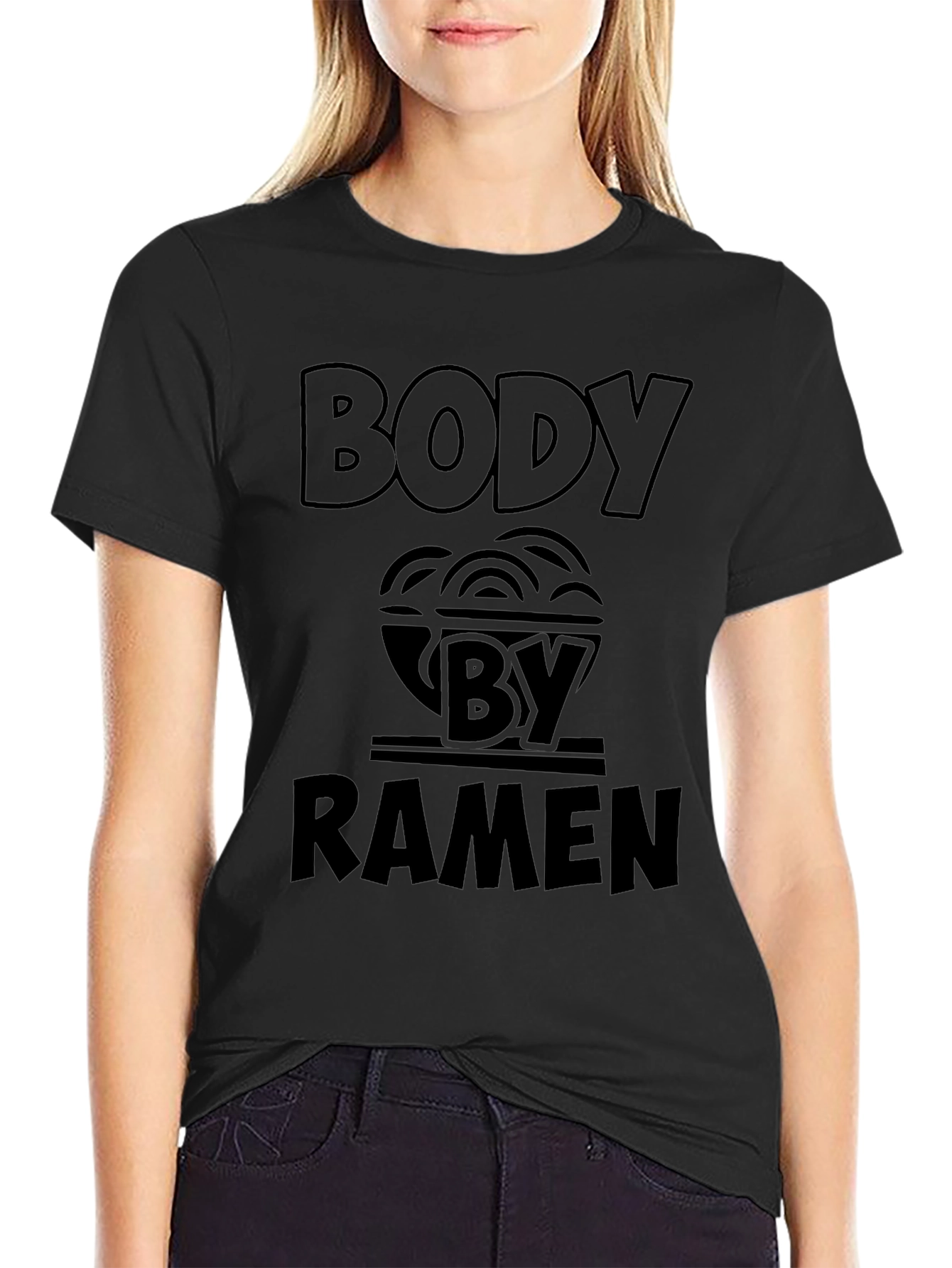 Body By Ramen Funny Graphic T-Shirt