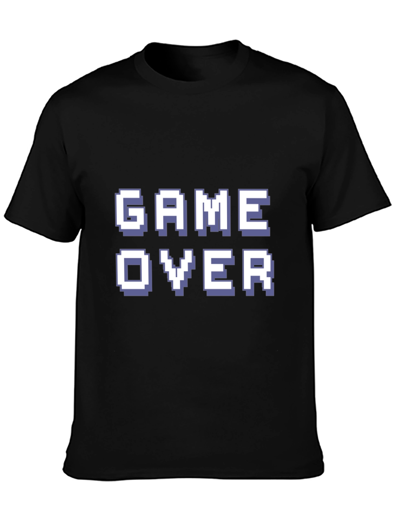 Game Over Pixel Art Black T-Shirt