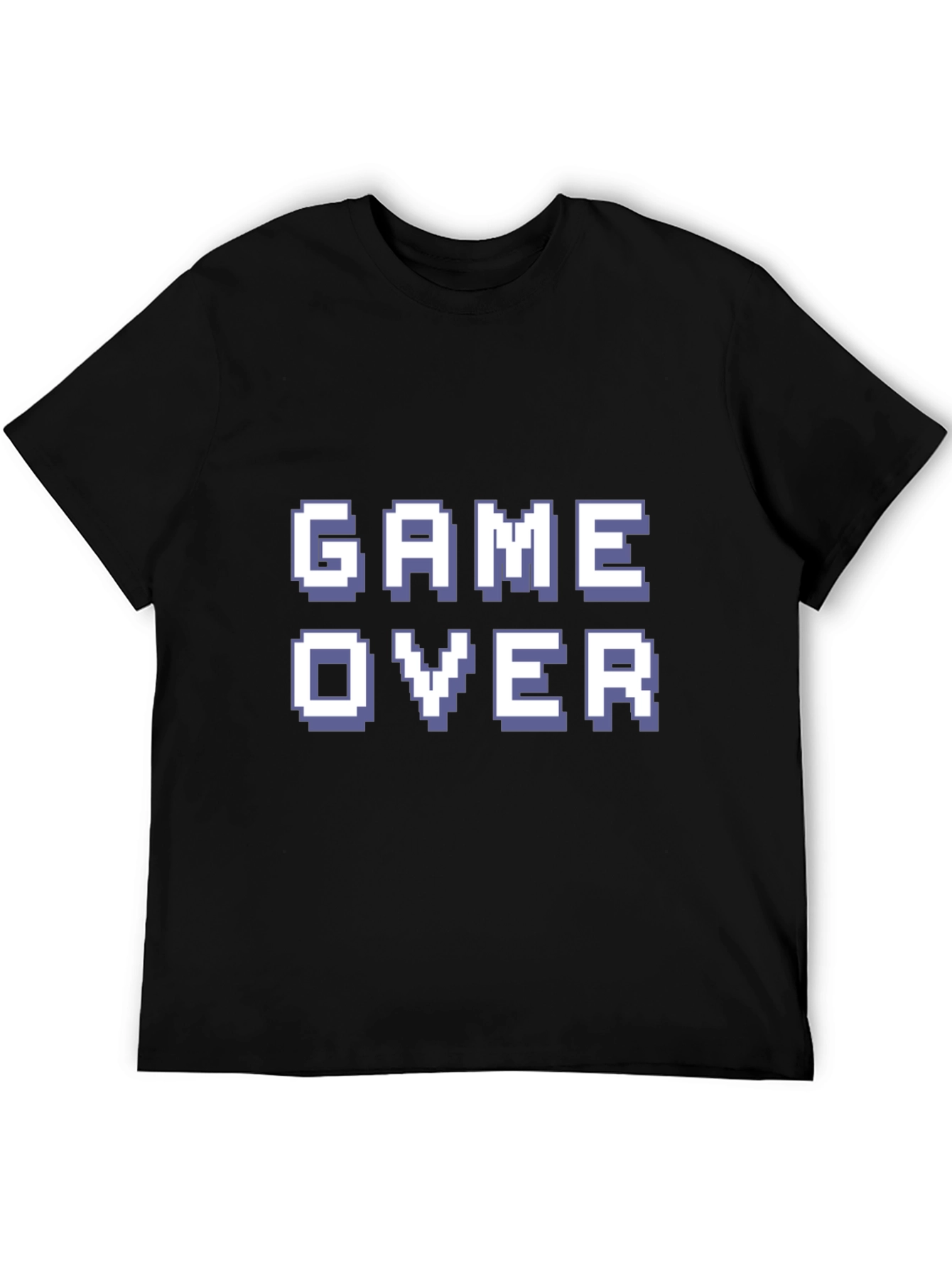 Game Over Pixel Art Black T-Shirt
