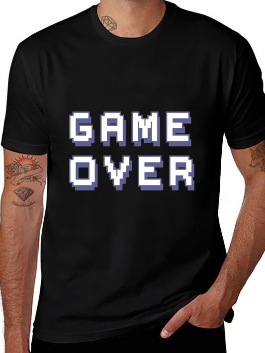 Game Over Pixel Art Black T-Shirt