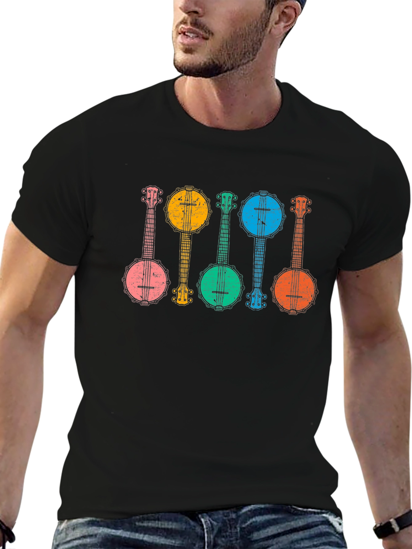 Retro Banjo T-Shirt - Musical Instrument Graphic Tee