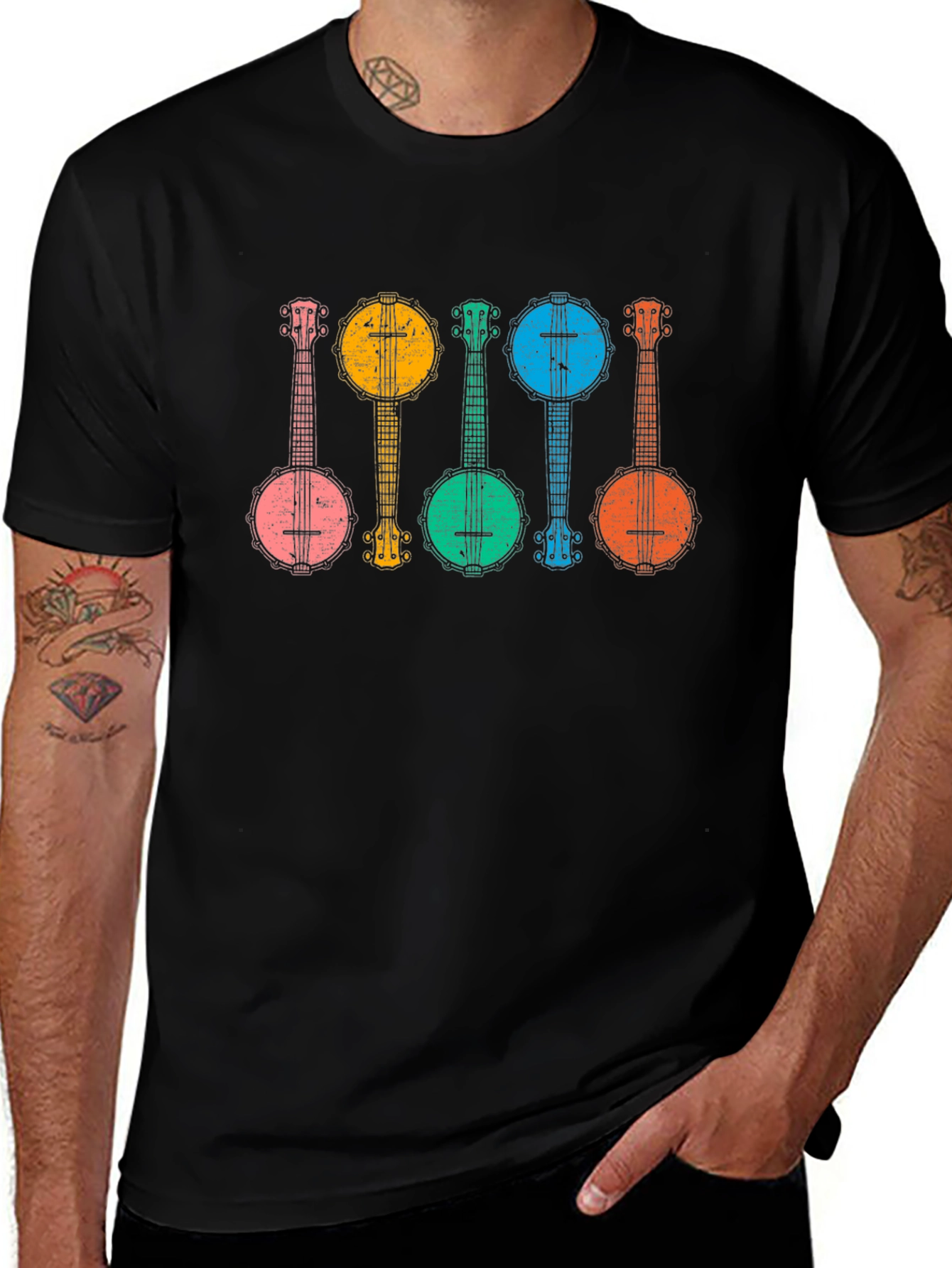 Retro Banjo T-Shirt - Musical Instrument Graphic Tee
