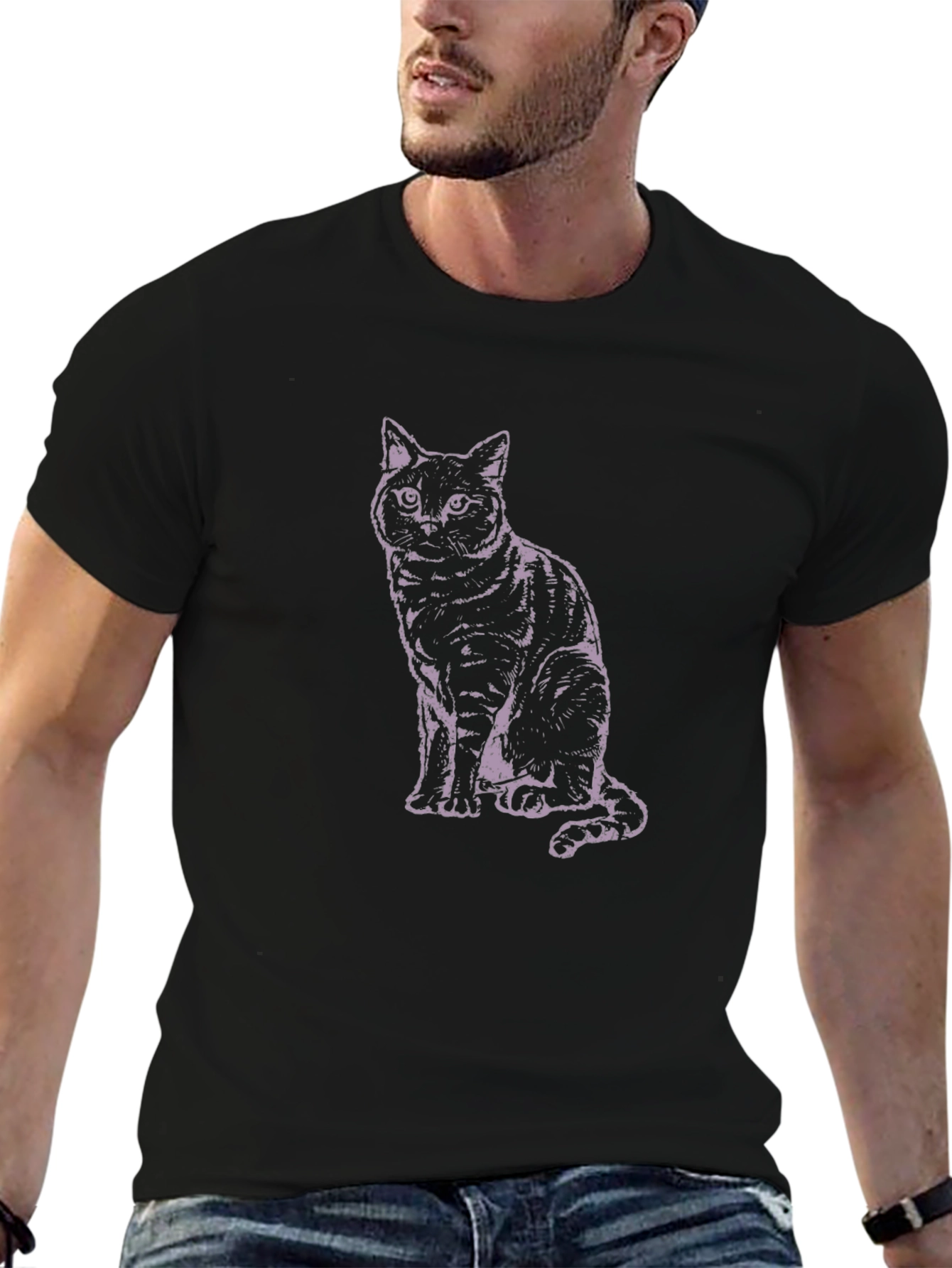 Cool Cat Graphic Tee - Unisex Black T-Shirt