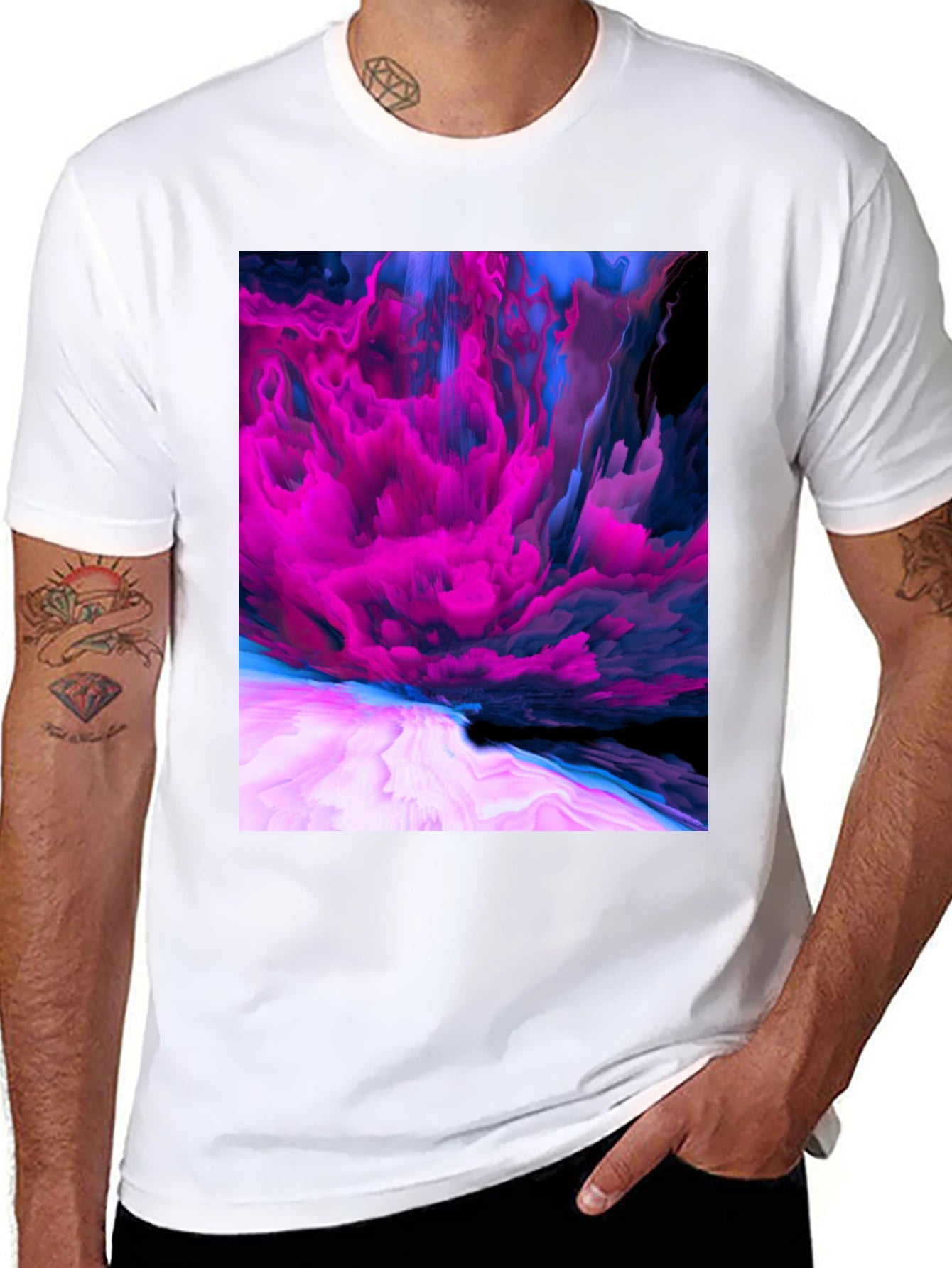 Abstract Art Graphic Print Black T-Shirt