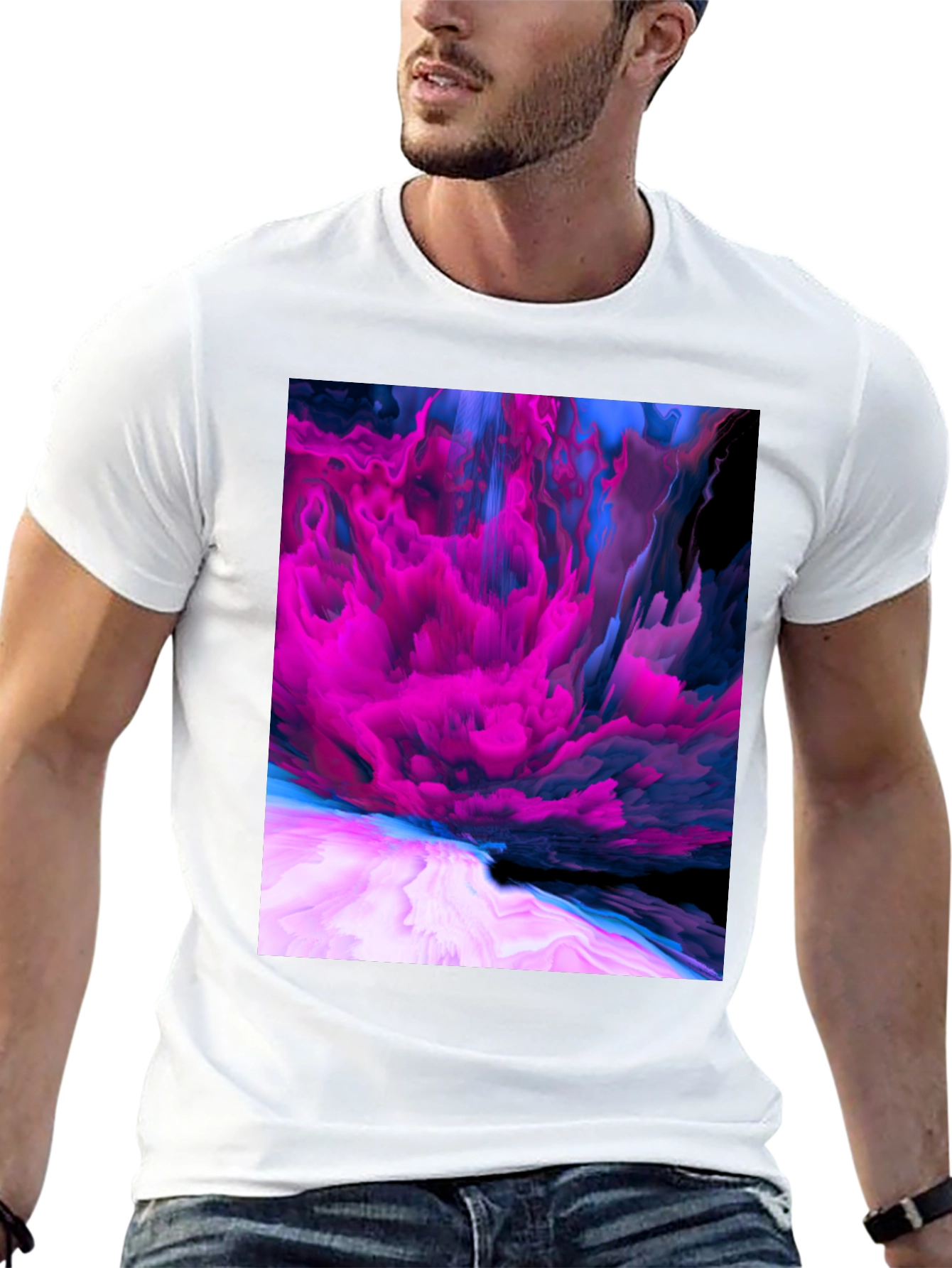 Abstract Art Graphic Print Black T-Shirt