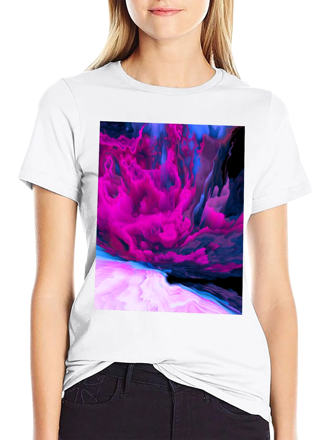 Abstract Art Graphic Print Black T-Shirt