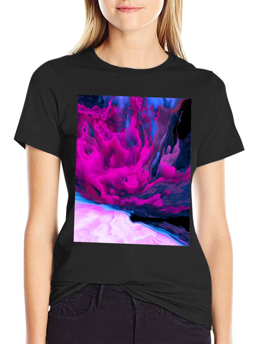Abstract Art Graphic Print Black T-Shirt