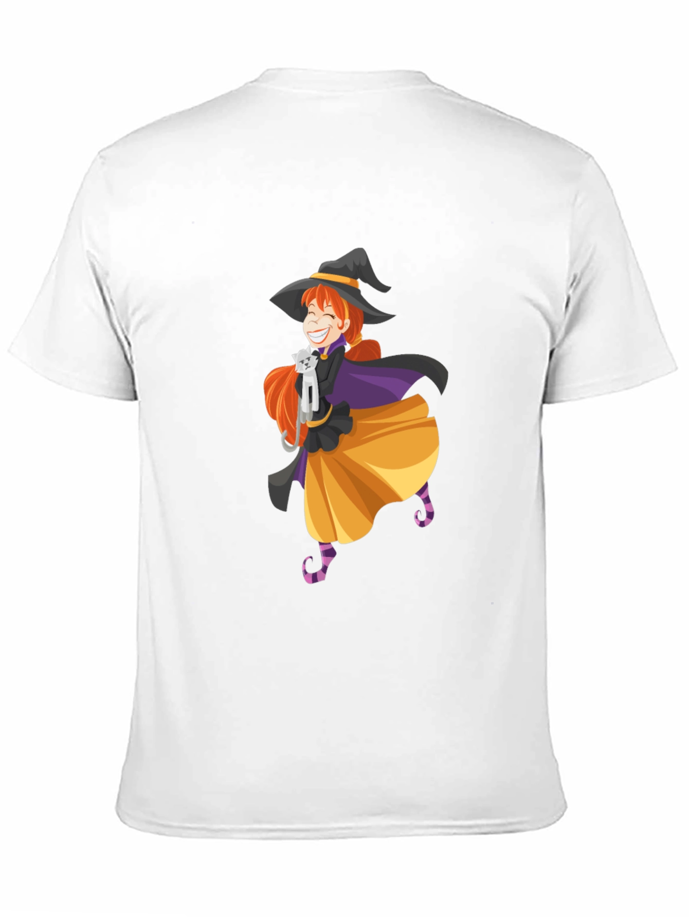 Whimsical Witch & Cat Graphic Tee