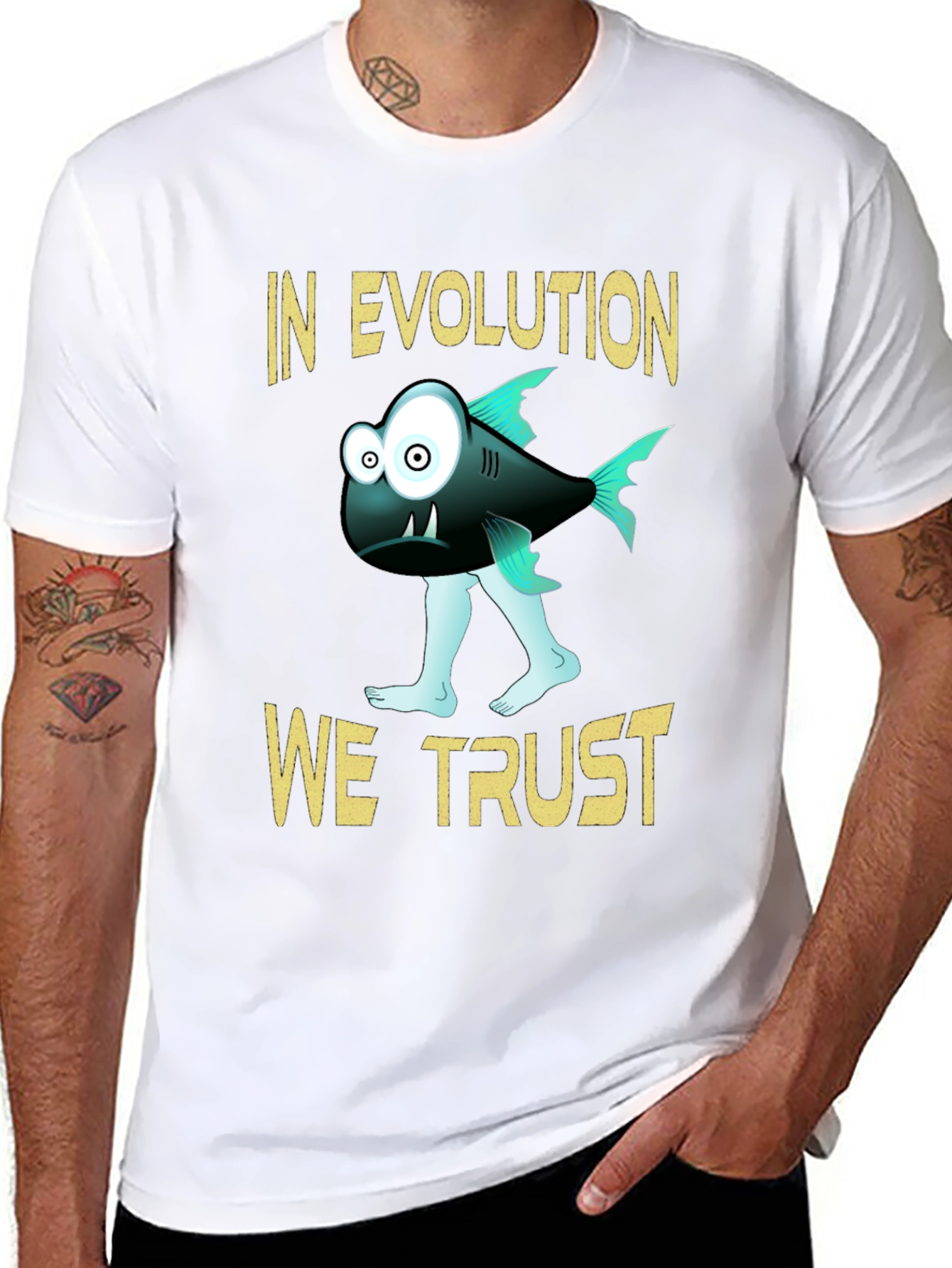 Evolution Trust T-Shirt Funny Fish Walking