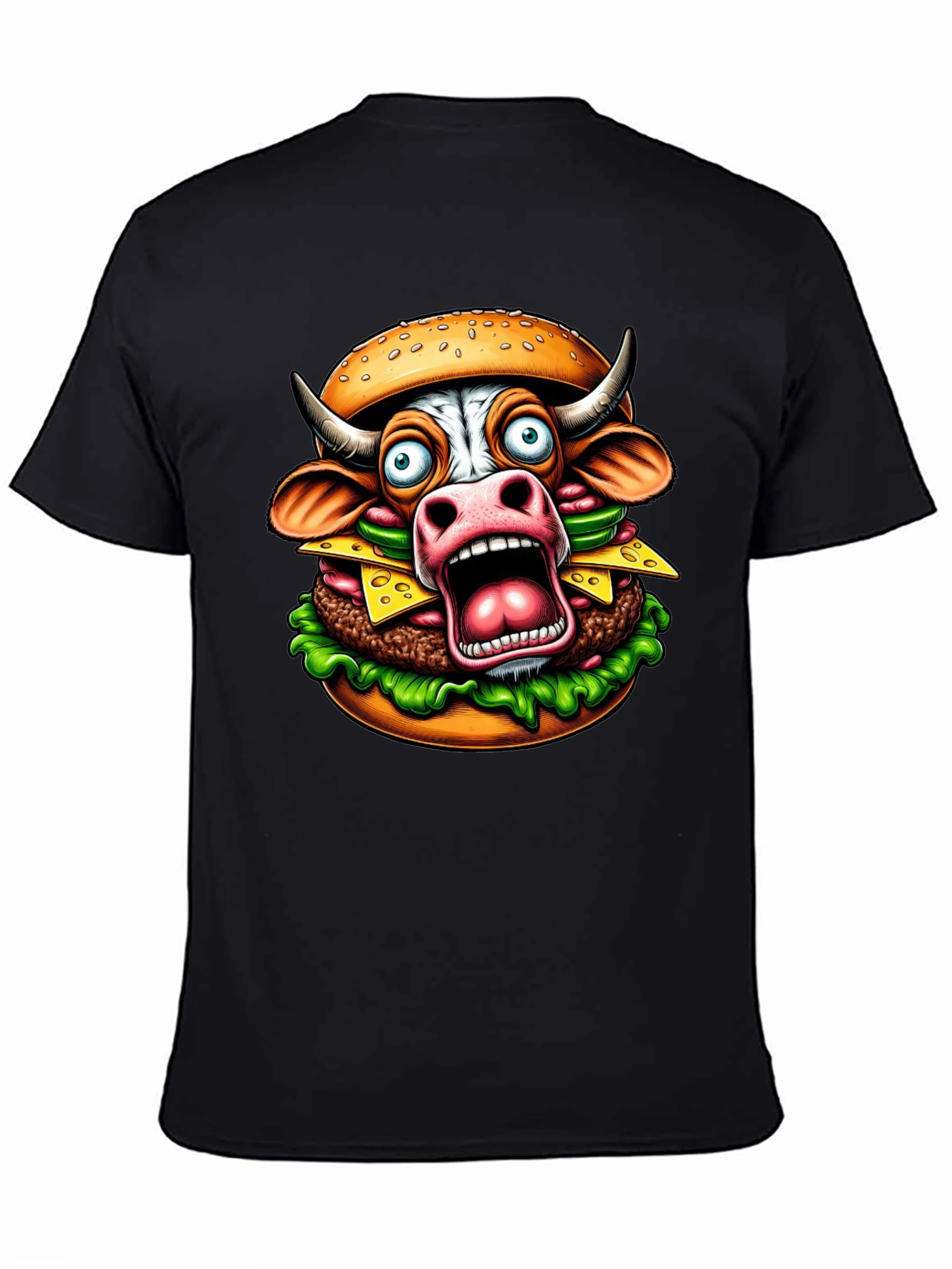 Cow Burger Graphic Tee - Funny Foodie T-Shirt