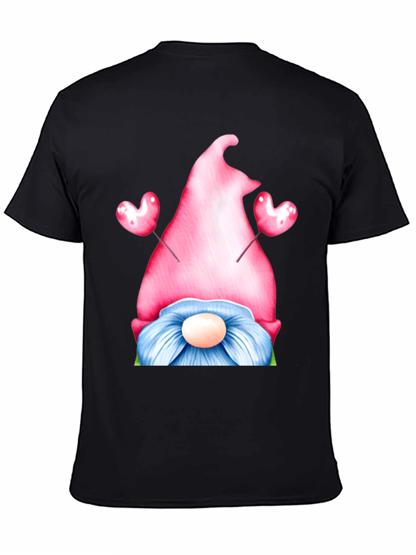 Valentine Gnome T-Shirt - Heart Balloons - Black