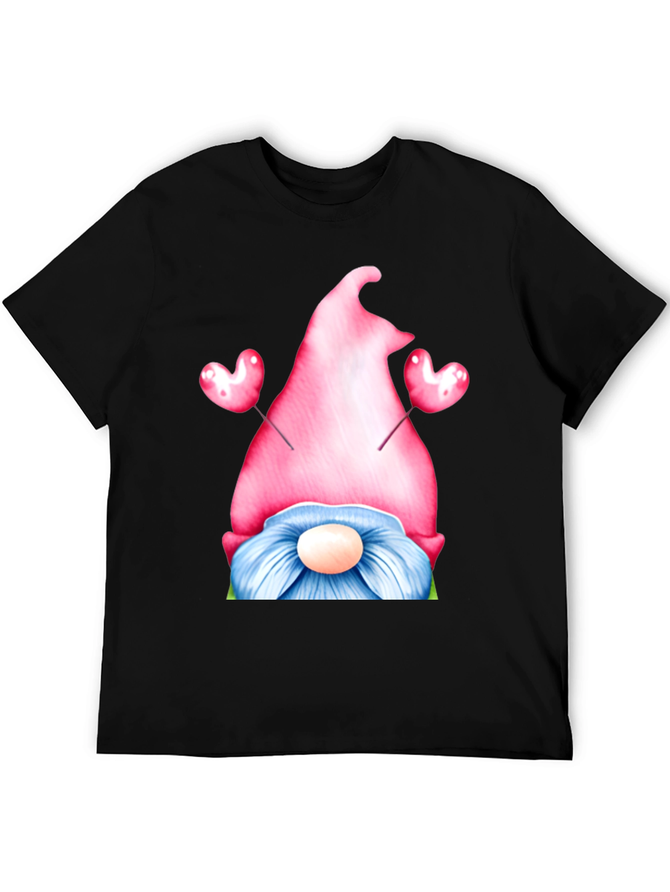 Valentine Gnome T-Shirt - Heart Balloons - Black