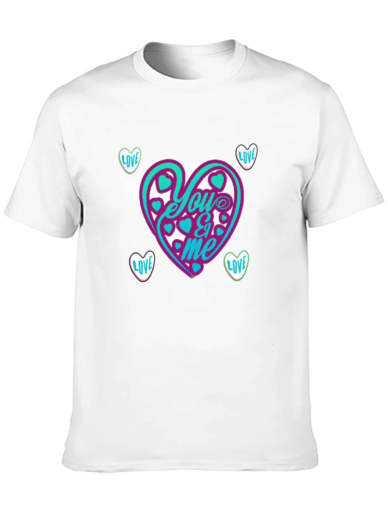 You & Me Heart Graphic Tee - Black
