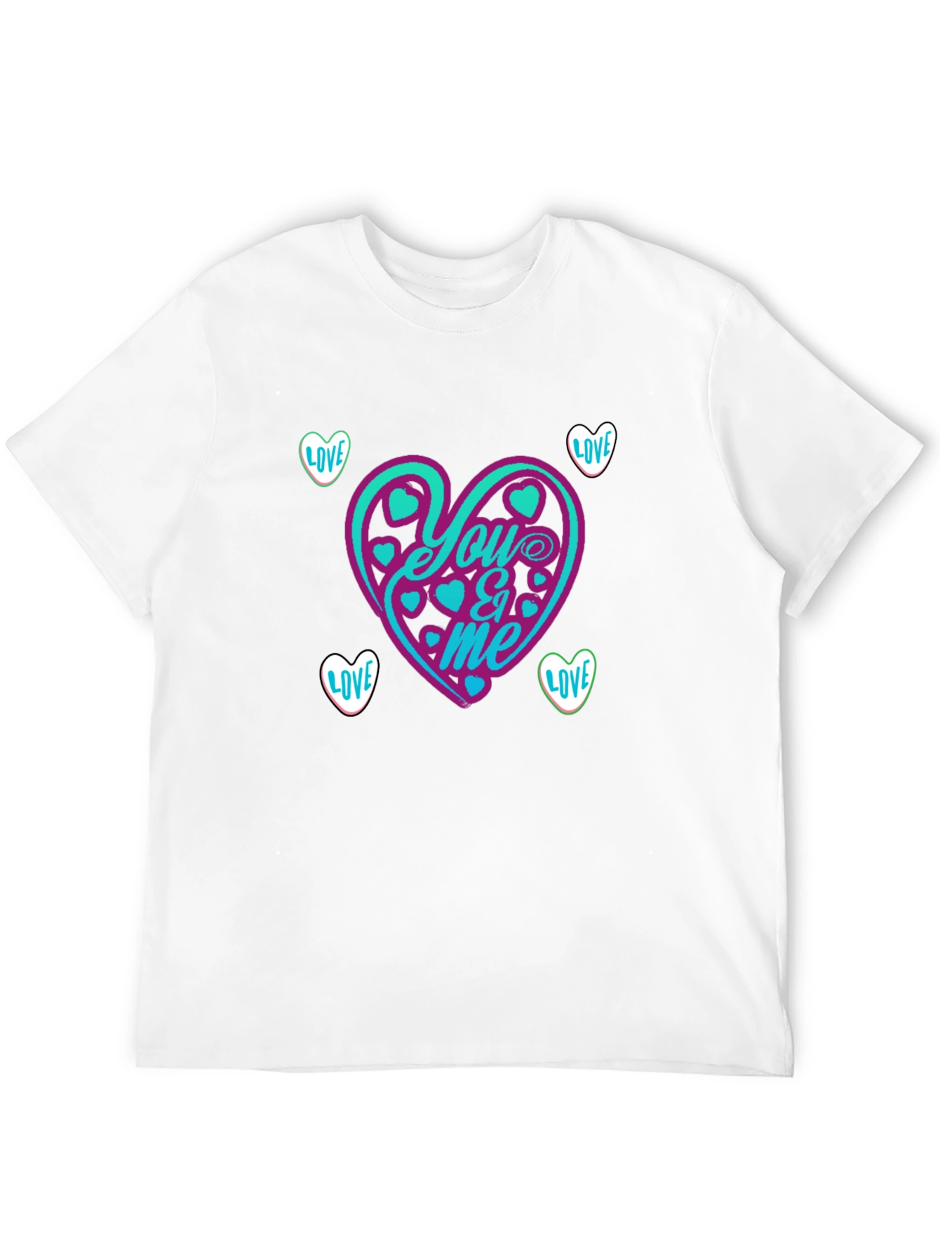 You & Me Heart Graphic Tee - Black