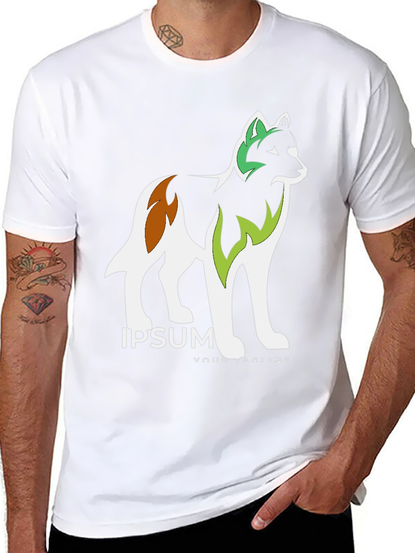Black Graphic Tee - Artistic Dog Design
