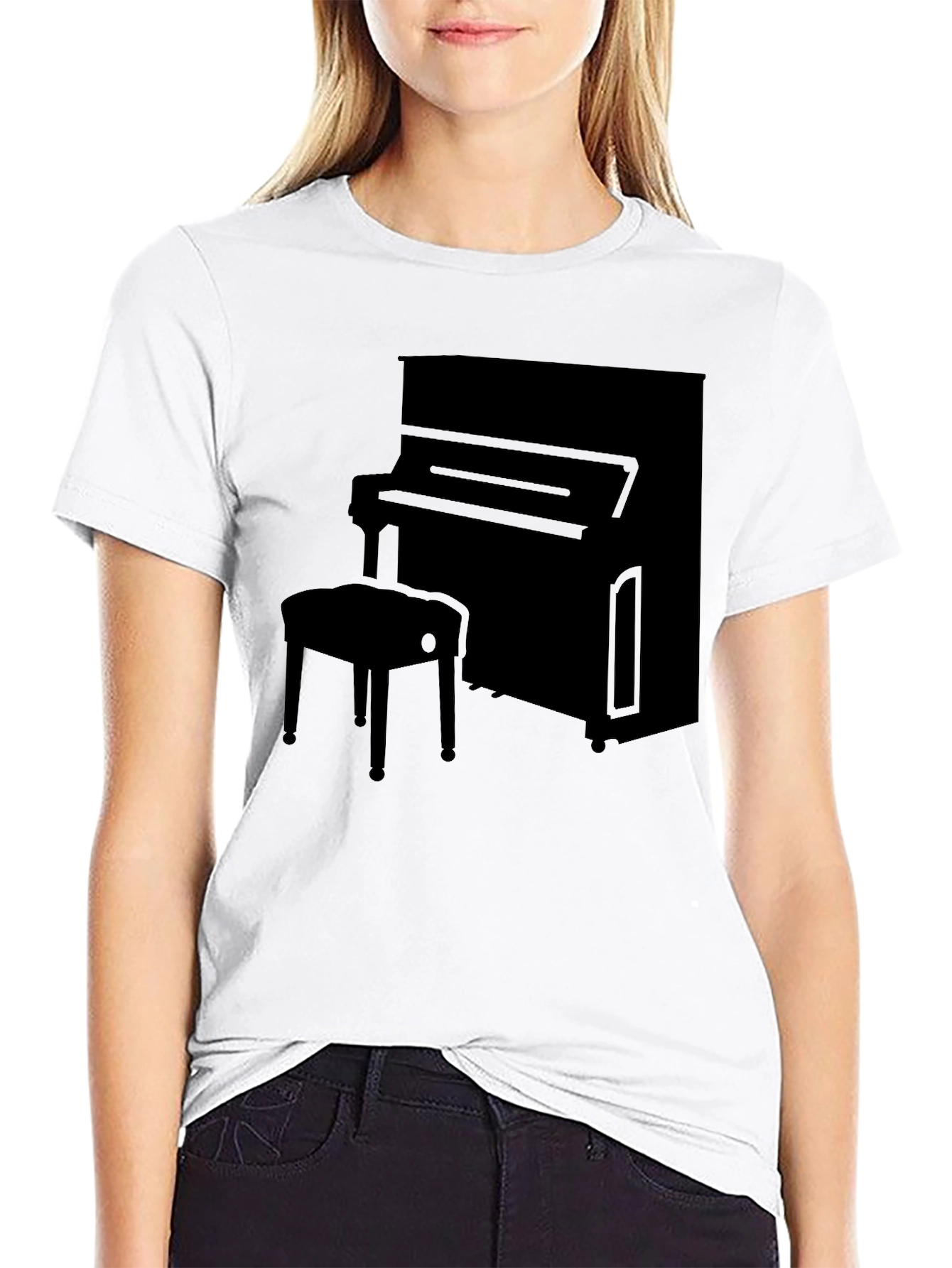 Piano Graphic Tee - Stylish Music Lover T-Shirt