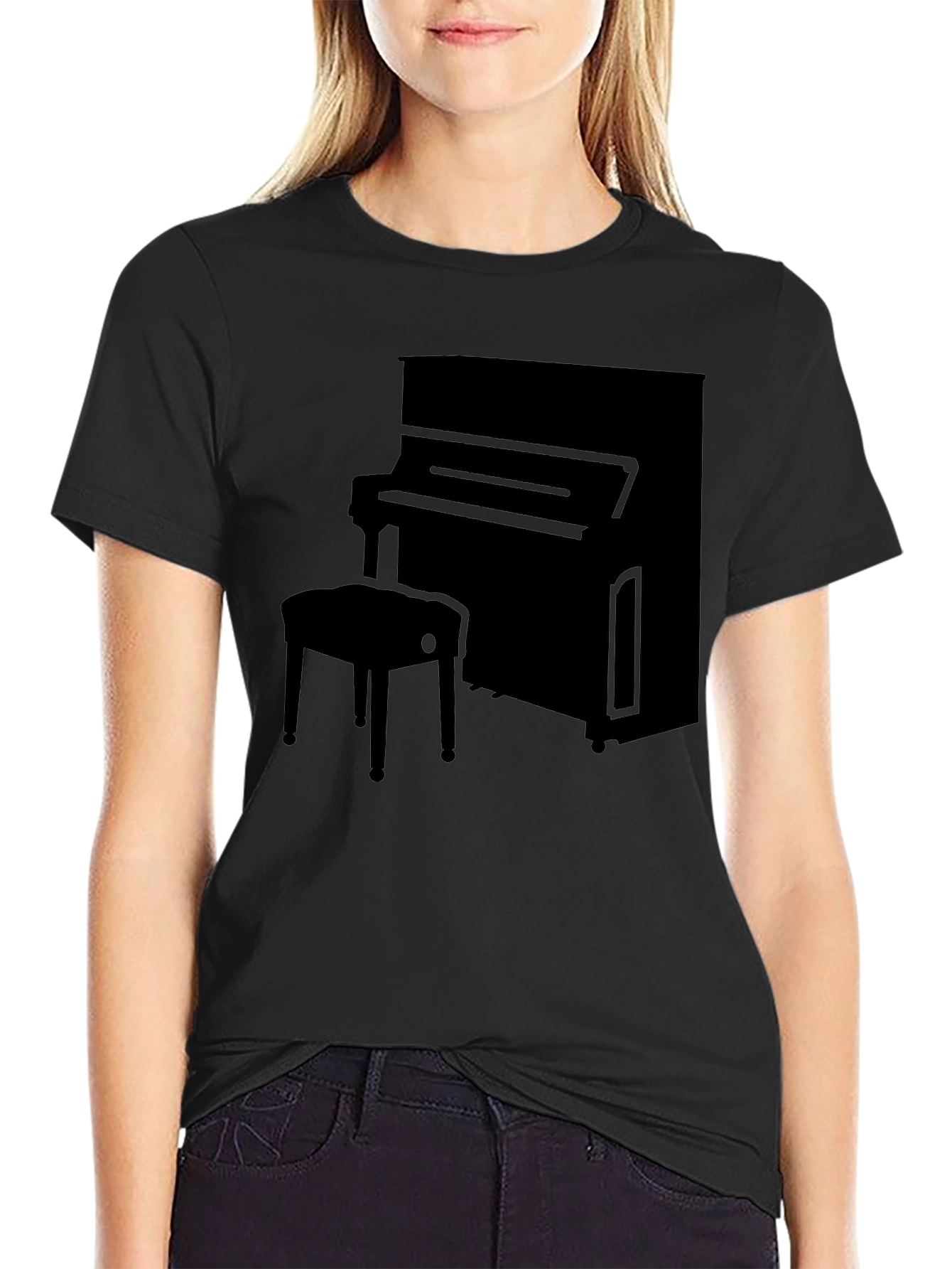 Piano Graphic Tee - Stylish Music Lover T-Shirt