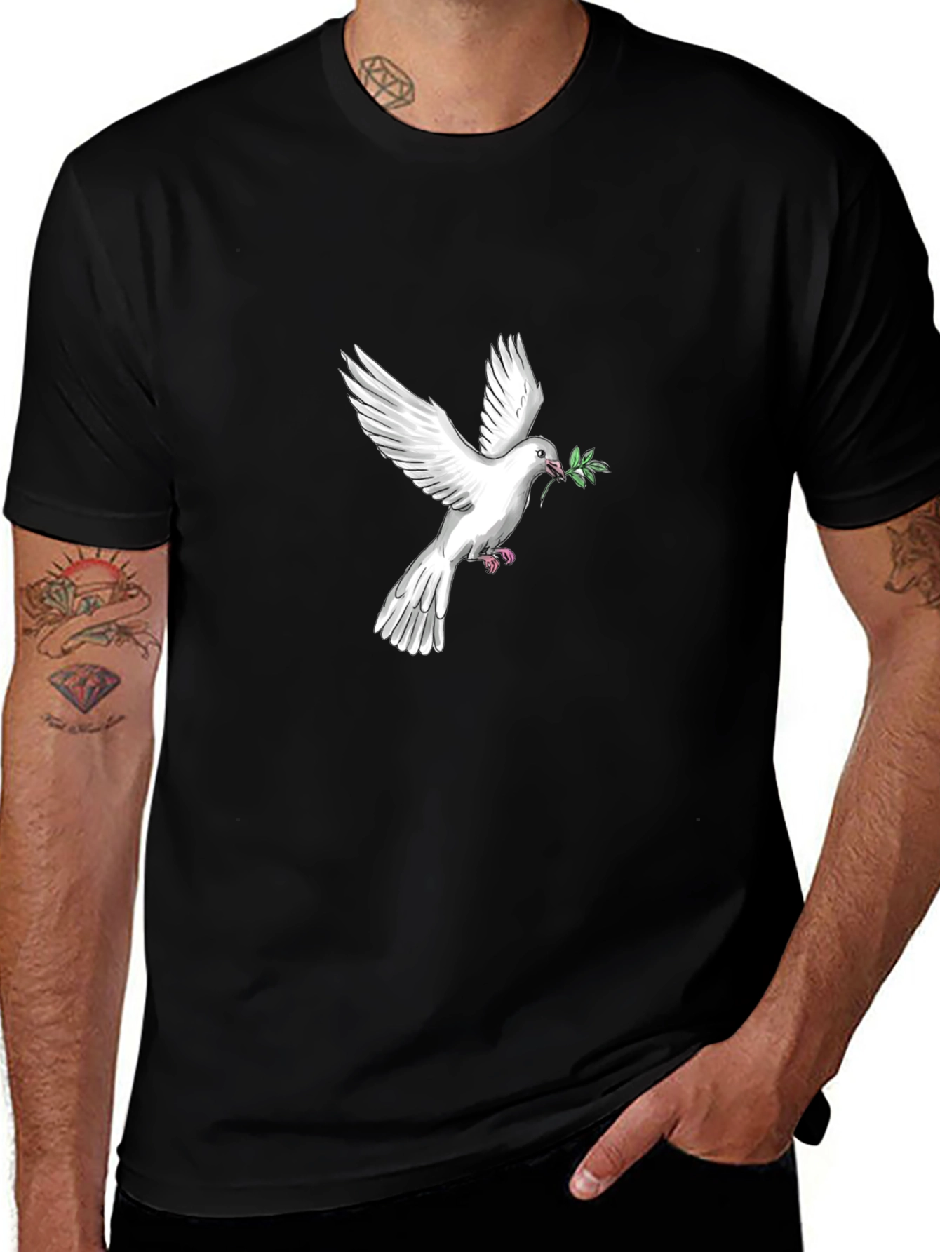 Peace Dove Graphic Tee - Black