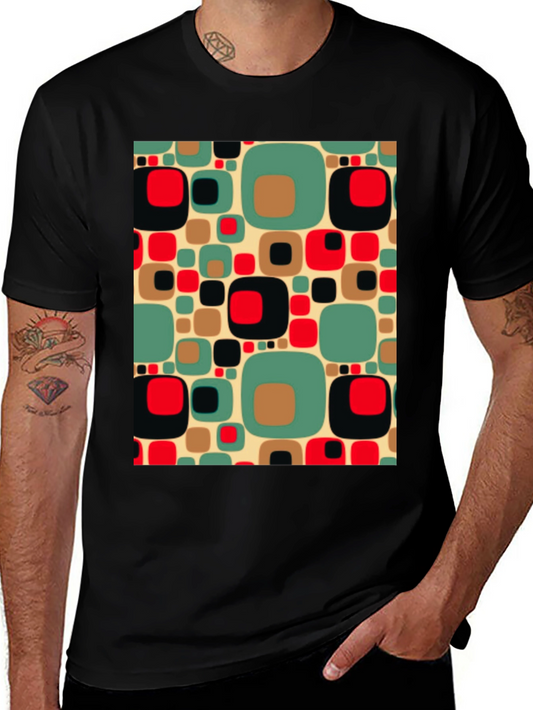 Retro Pattern Black T-Shirt