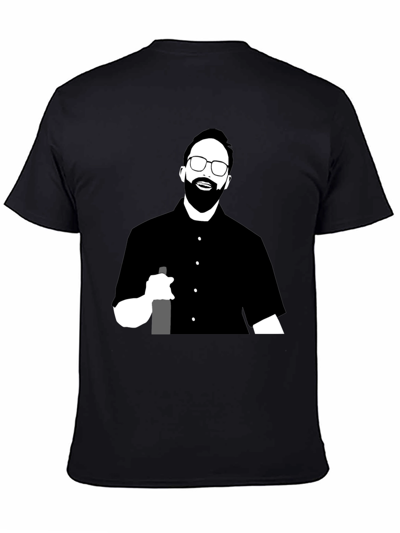 Black T-Shirt with Graphic Print