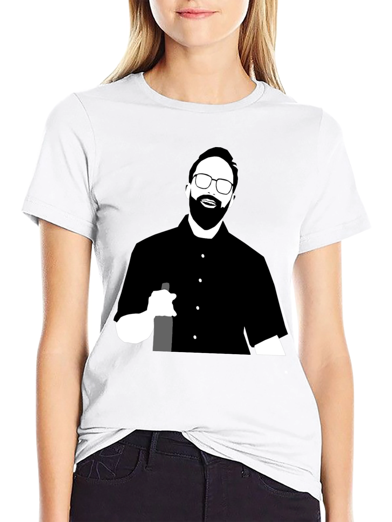 Black T-Shirt with Graphic Print