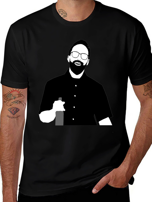 Black T-Shirt with Graphic Print