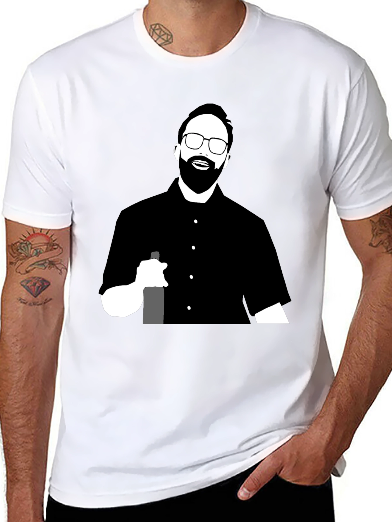 Black T-Shirt with Graphic Print