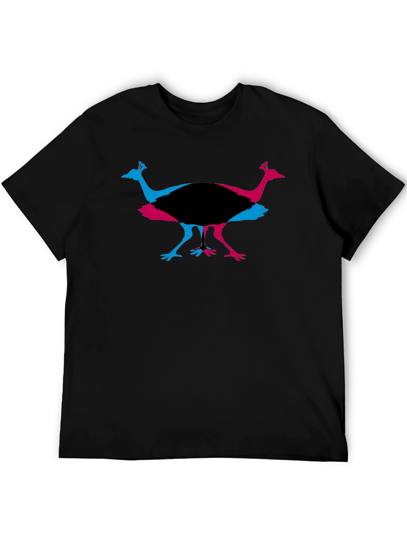 Peacock Graphic Tee - Stylish Mens Black T-Shirt