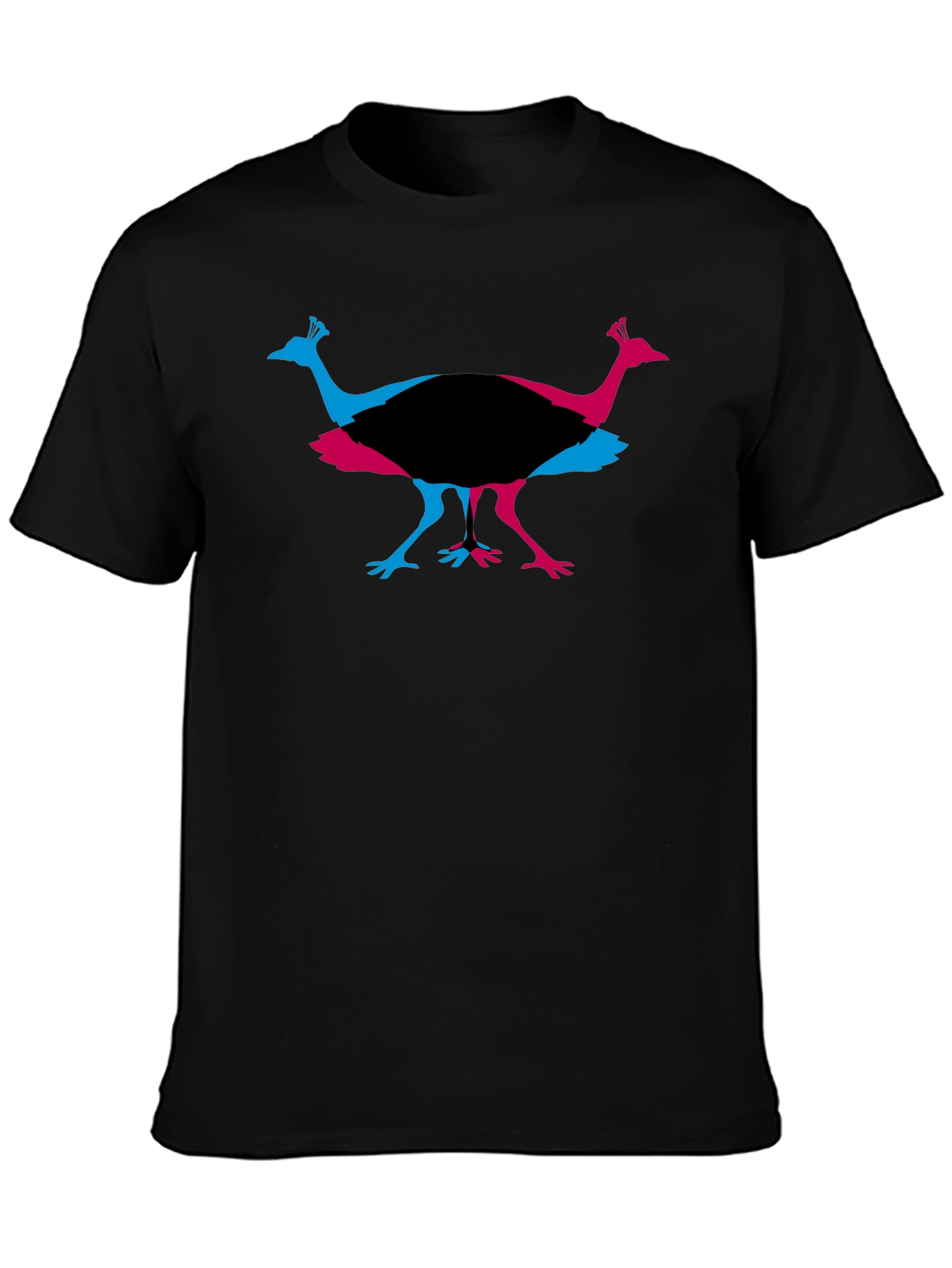Peacock Graphic Tee - Stylish Mens Black T-Shirt