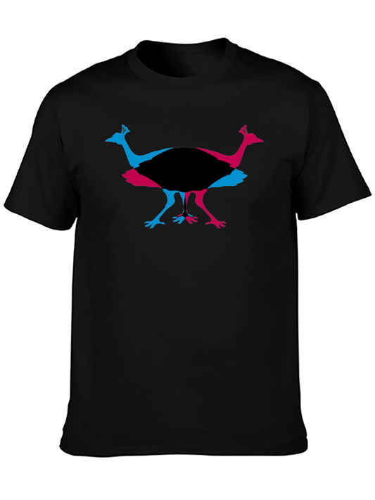 Peacock Graphic Tee - Stylish Mens Black T-Shirt