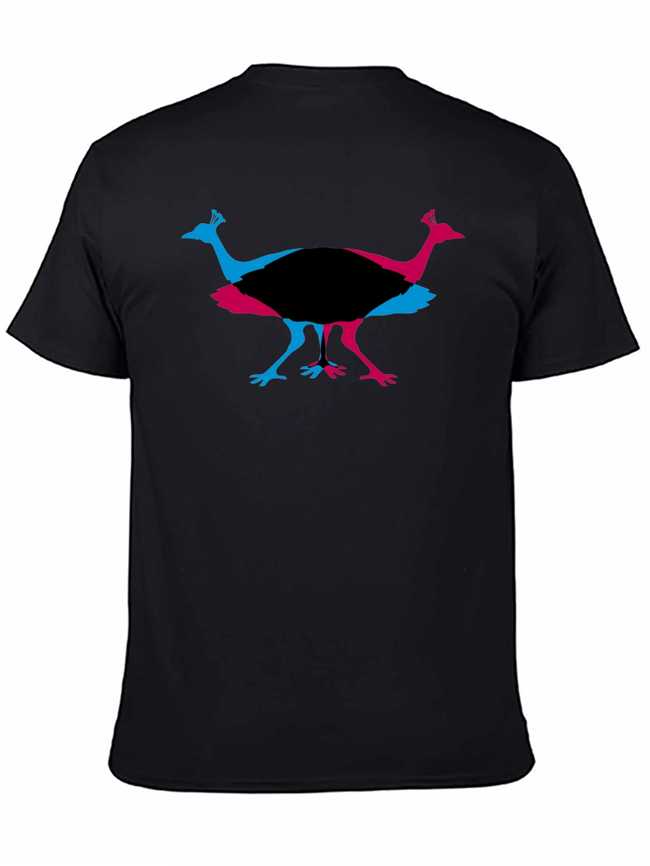 Peacock Graphic Tee - Stylish Mens Black T-Shirt