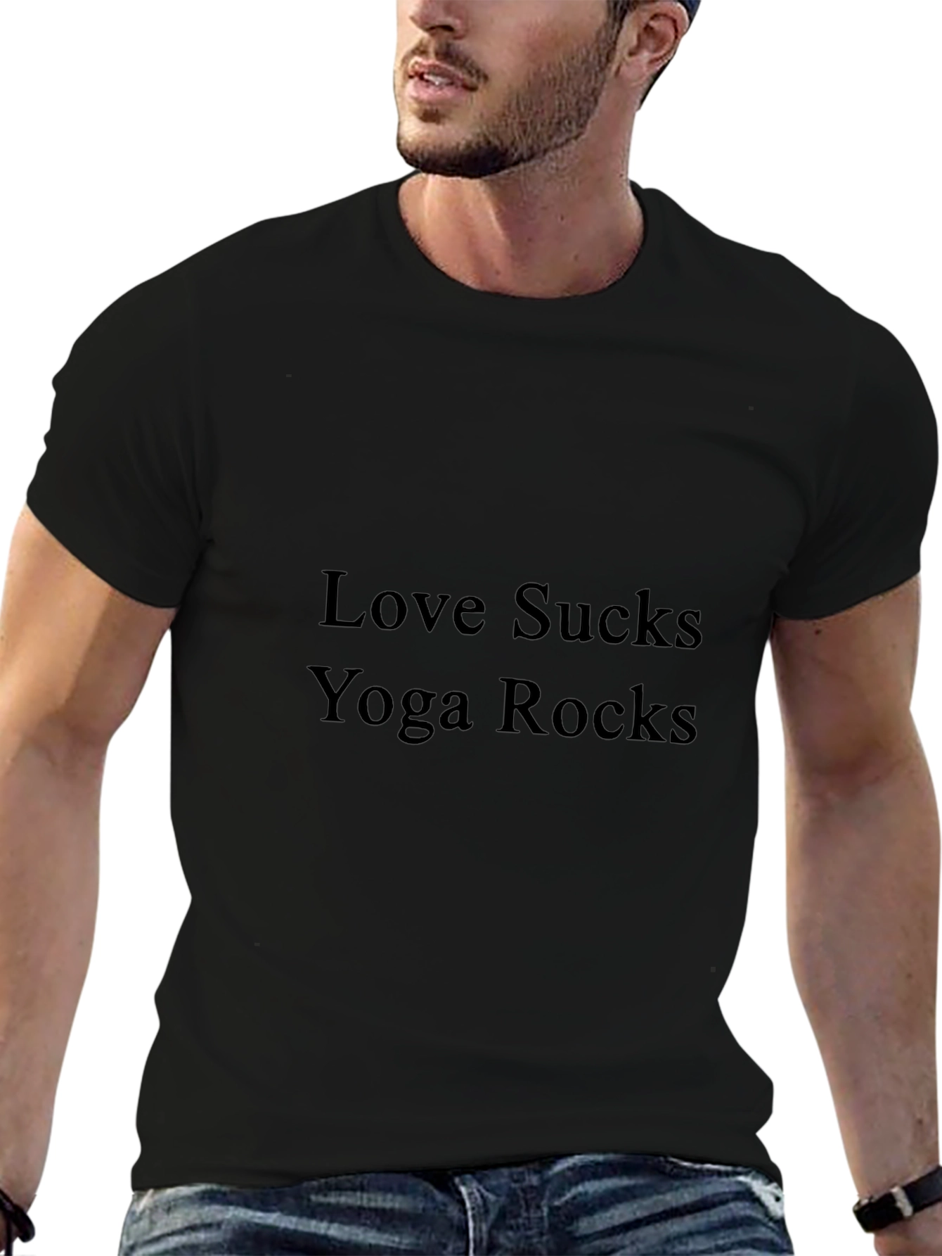 Love Sucks Yoga Rocks Graphic T-Shirt