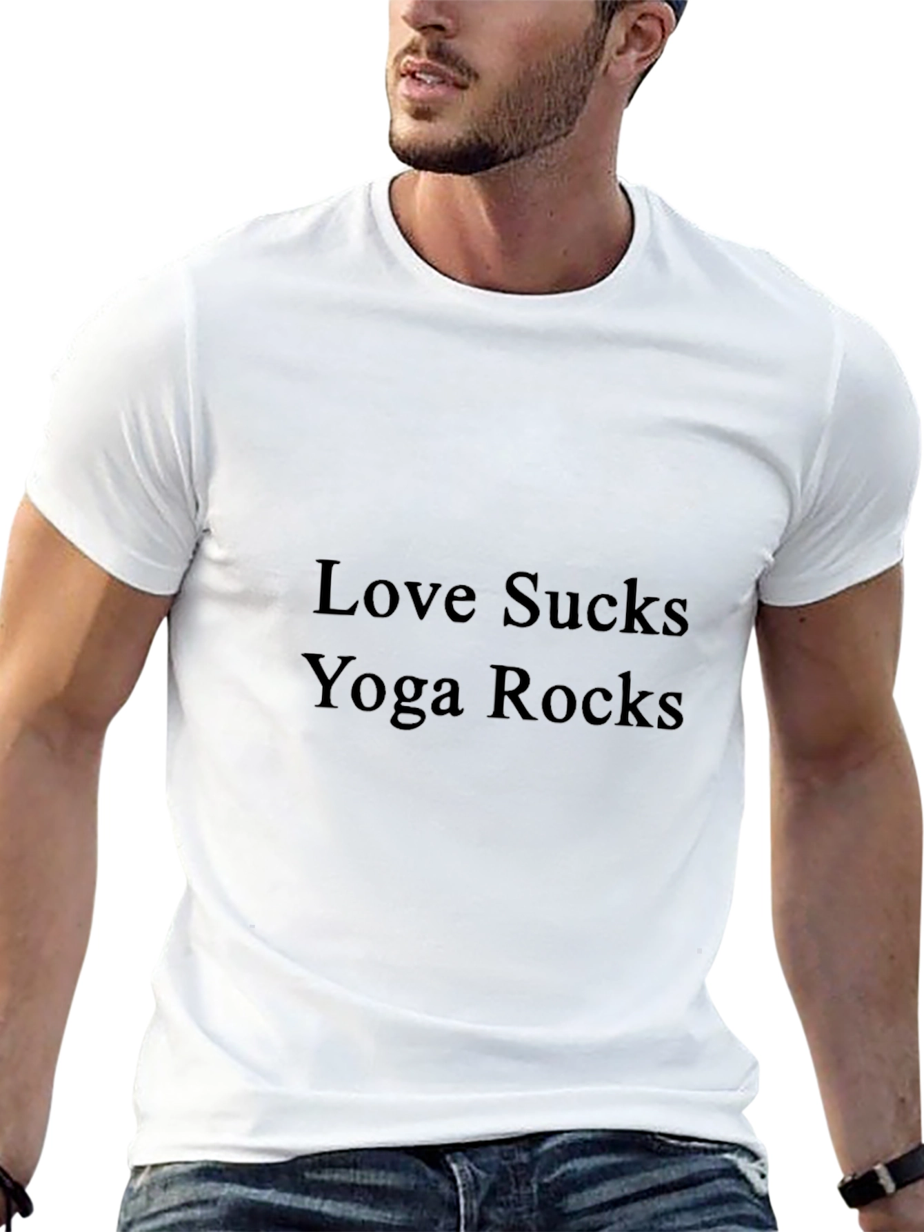 Love Sucks Yoga Rocks Graphic T-Shirt